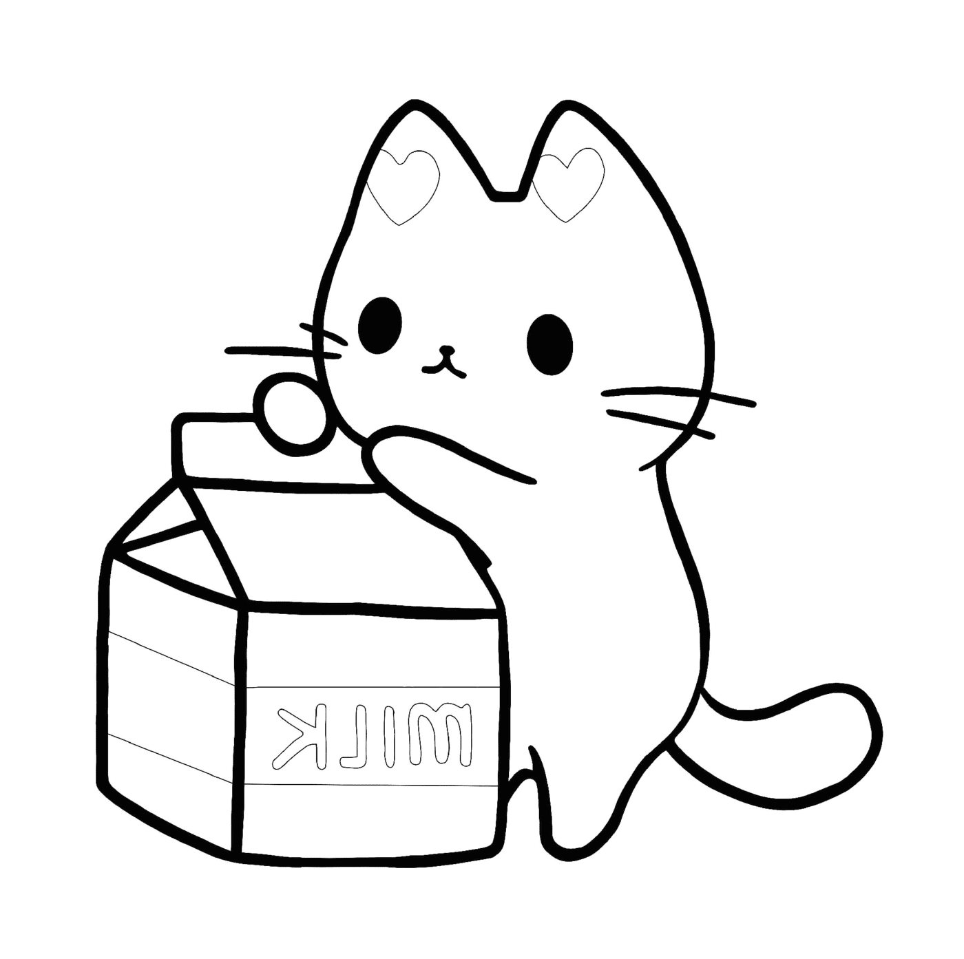   Un chaton qui aime le lait 