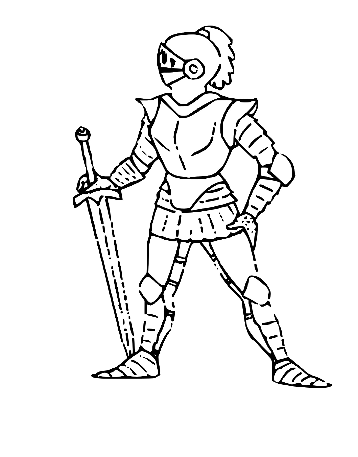   Un homme en armure tenant une épée 