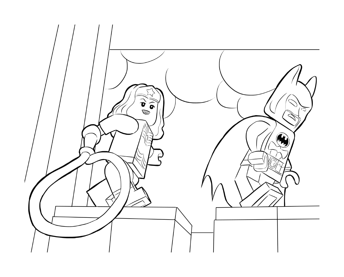   Batman Lego et Superwoman 