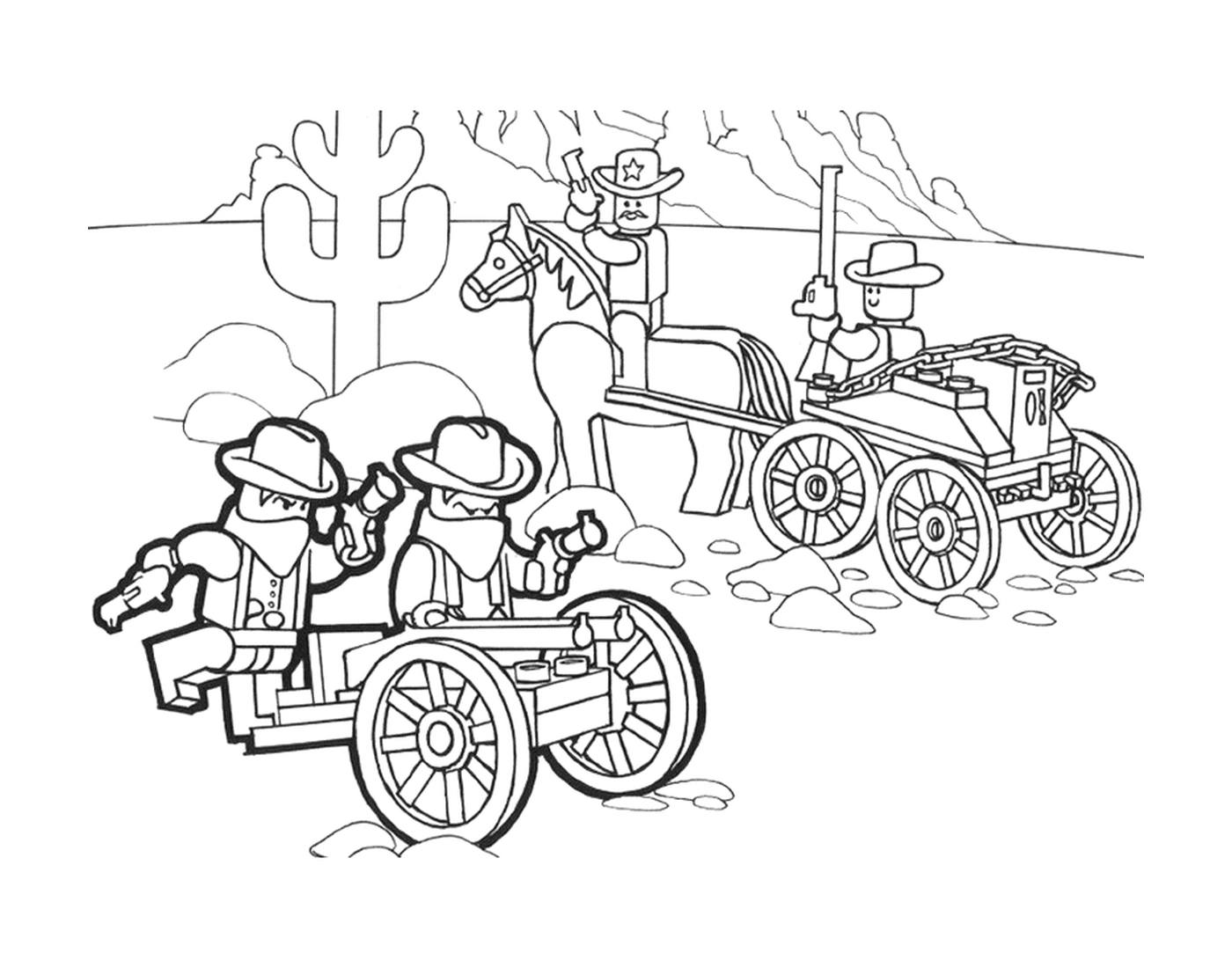   Cowboy et chariot Lego 
