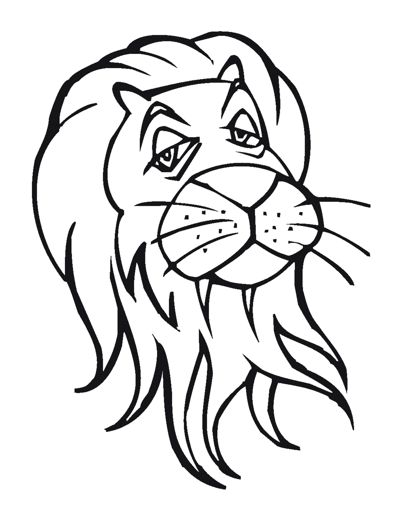   tête noble d'un lion 