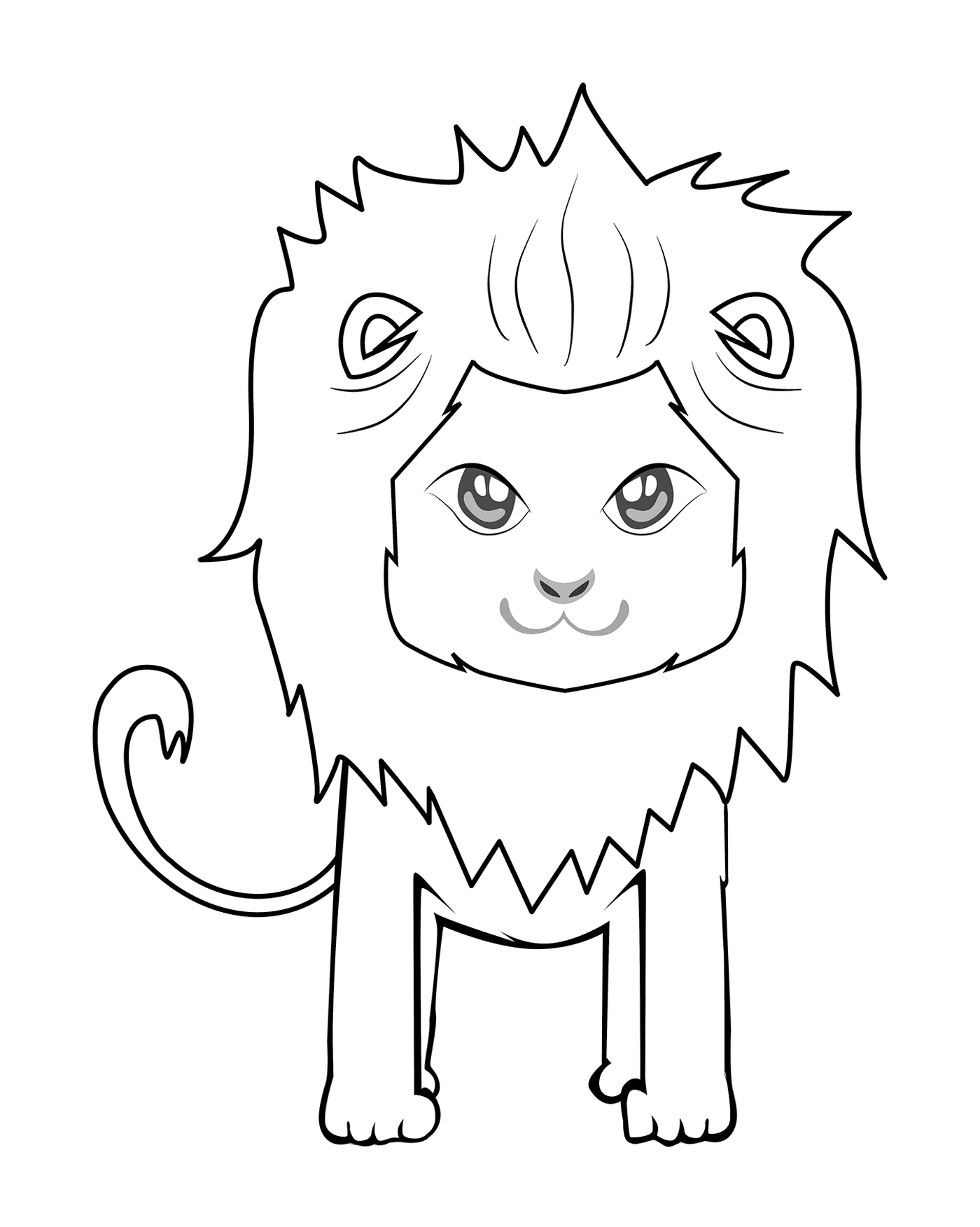   lion en dessin animé mignon 