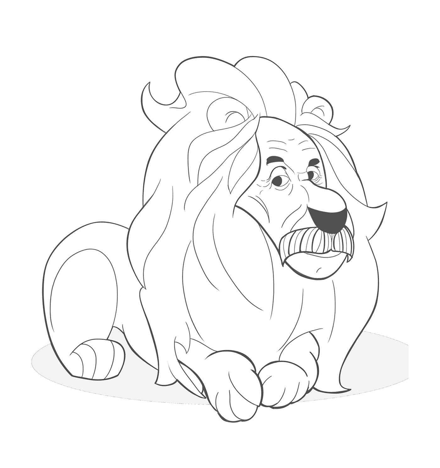   Lion sage, bouche ouverte 