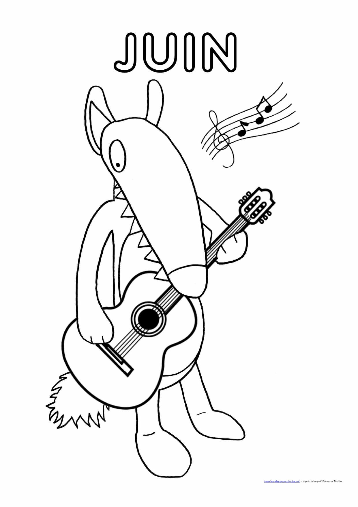   Animal avec une guitare dans la bouche 