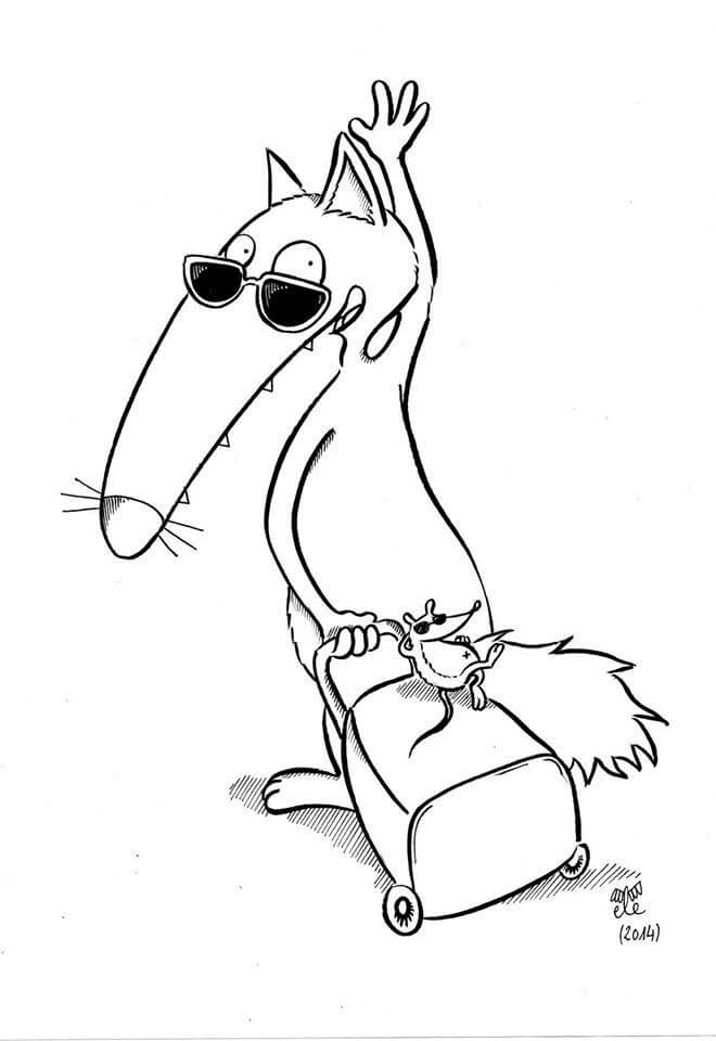   Animal avec des lunettes de soleil et un sac sur le dos 