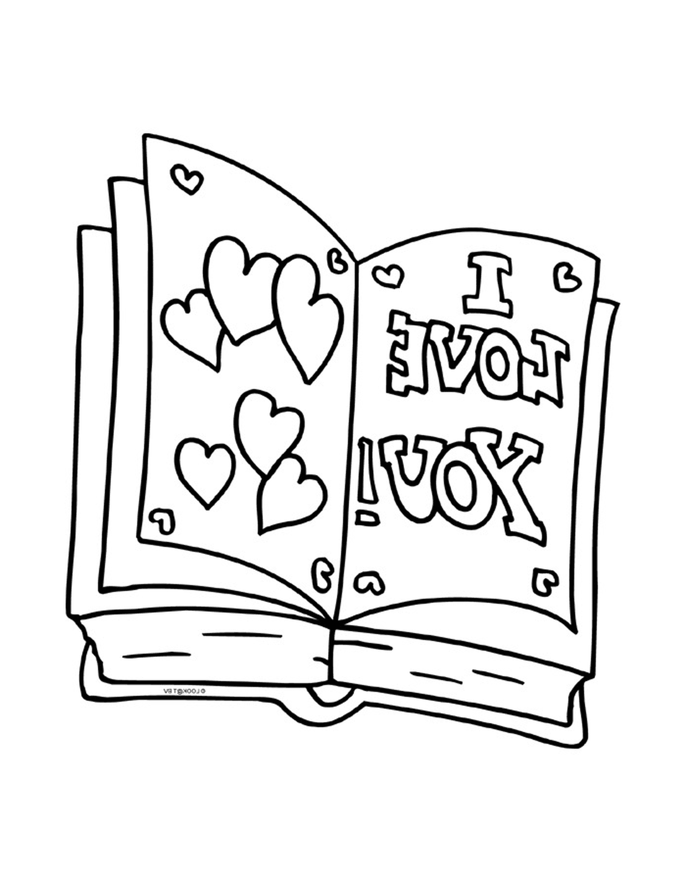   Un livre ouvert qui dit je t'aime 