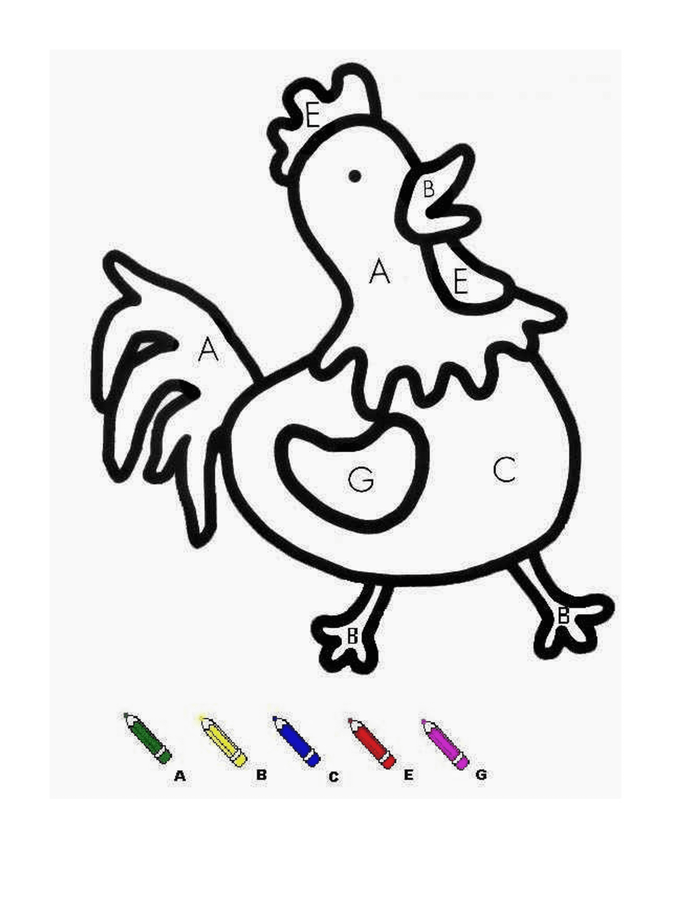   Une poule avec des marqueurs colorés 