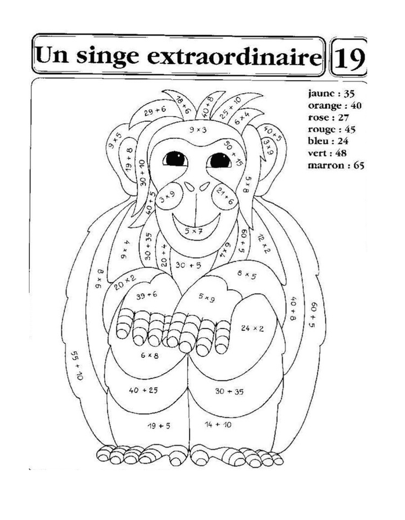   Un singe avec des chiffres 
