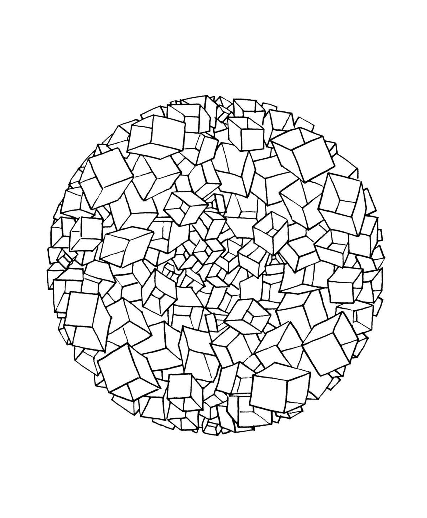   Mandala avec des cubes 3D 