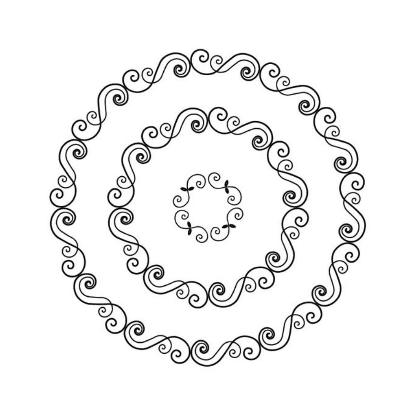   Quatre mandalas en spirale 
