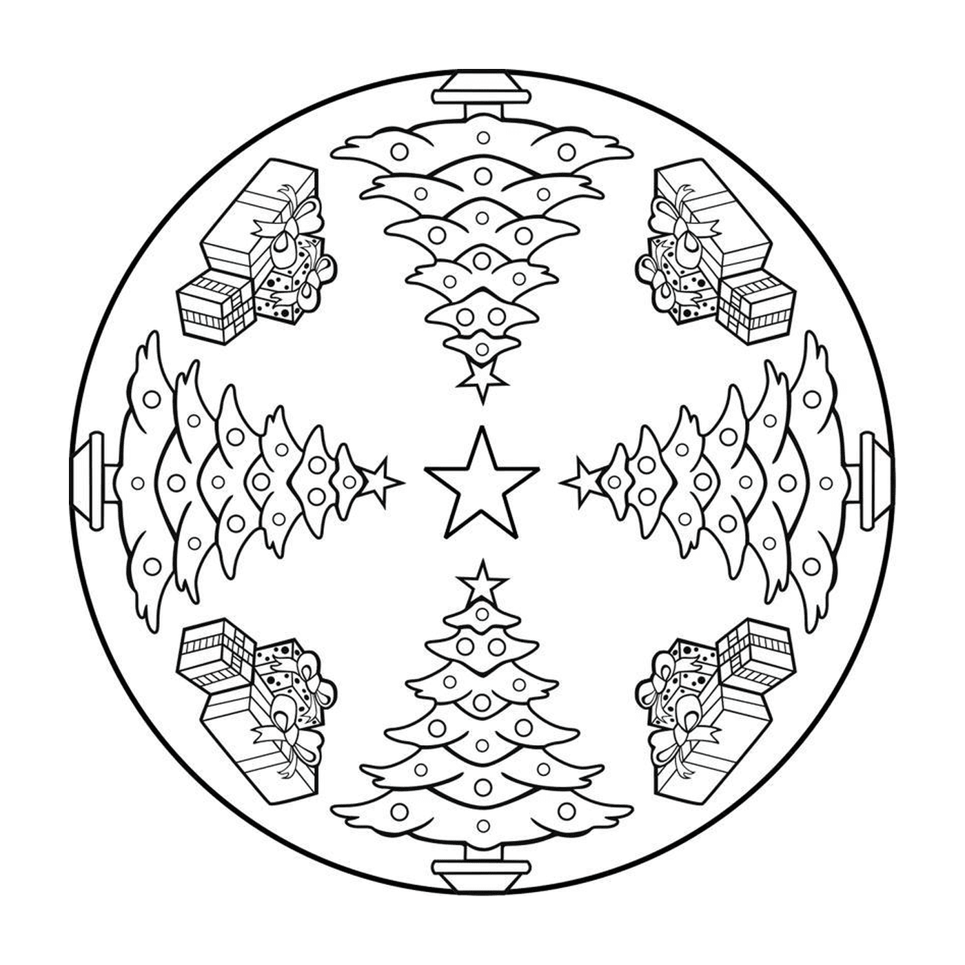   Mandala de Noël avec sapin 