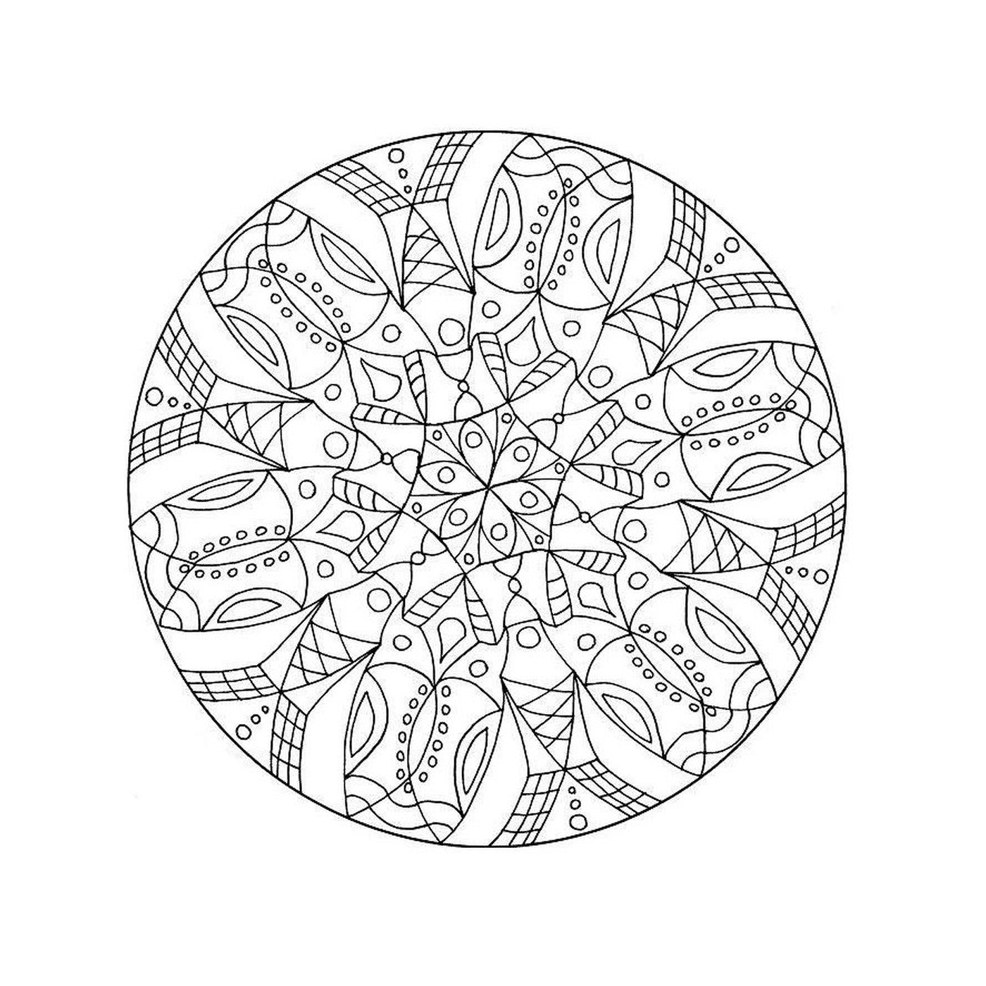   Mandala complexe avec mandala central 
