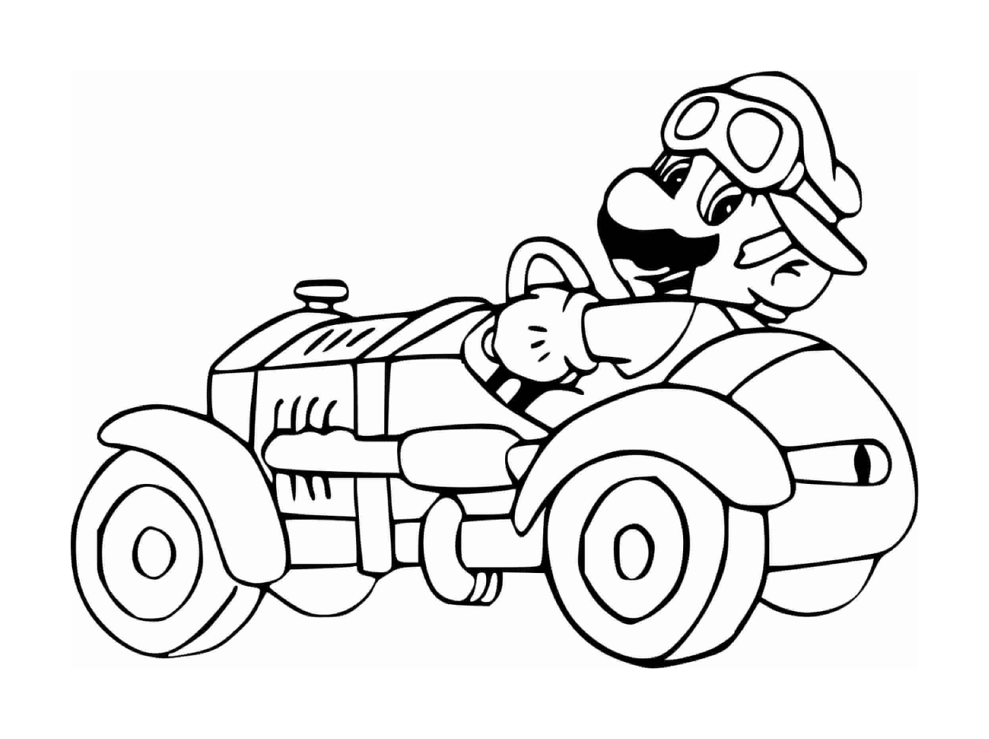   Mario conduisant une voiture 
