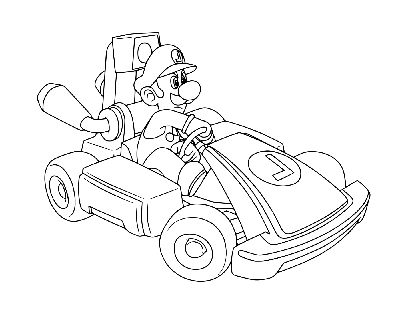   Luigi sur une piste de course Mario Kart Live 