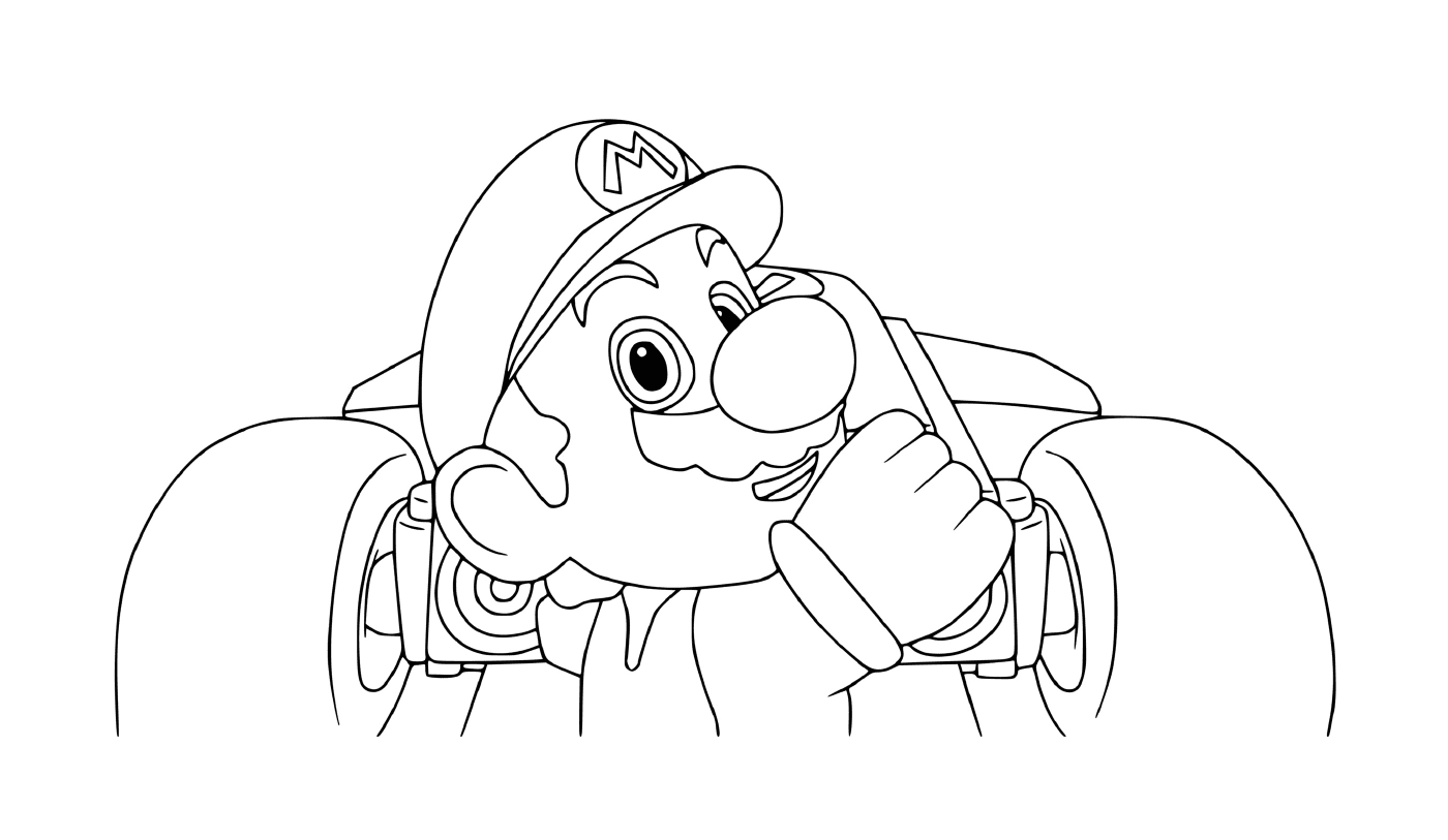  Super Mario Kart Odyssey avec un homme dans une voiture