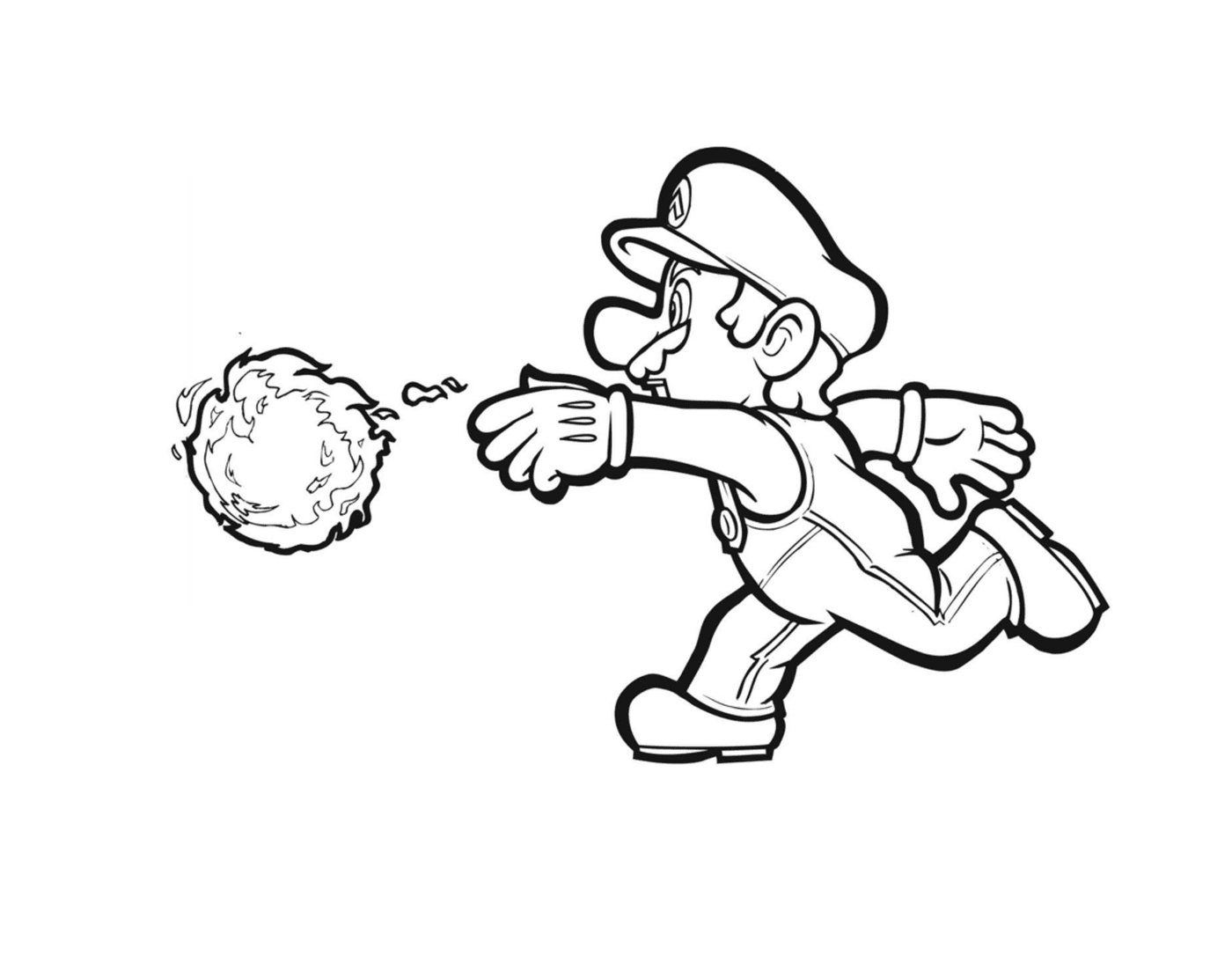   Mario lance une boule de feu avec précision 