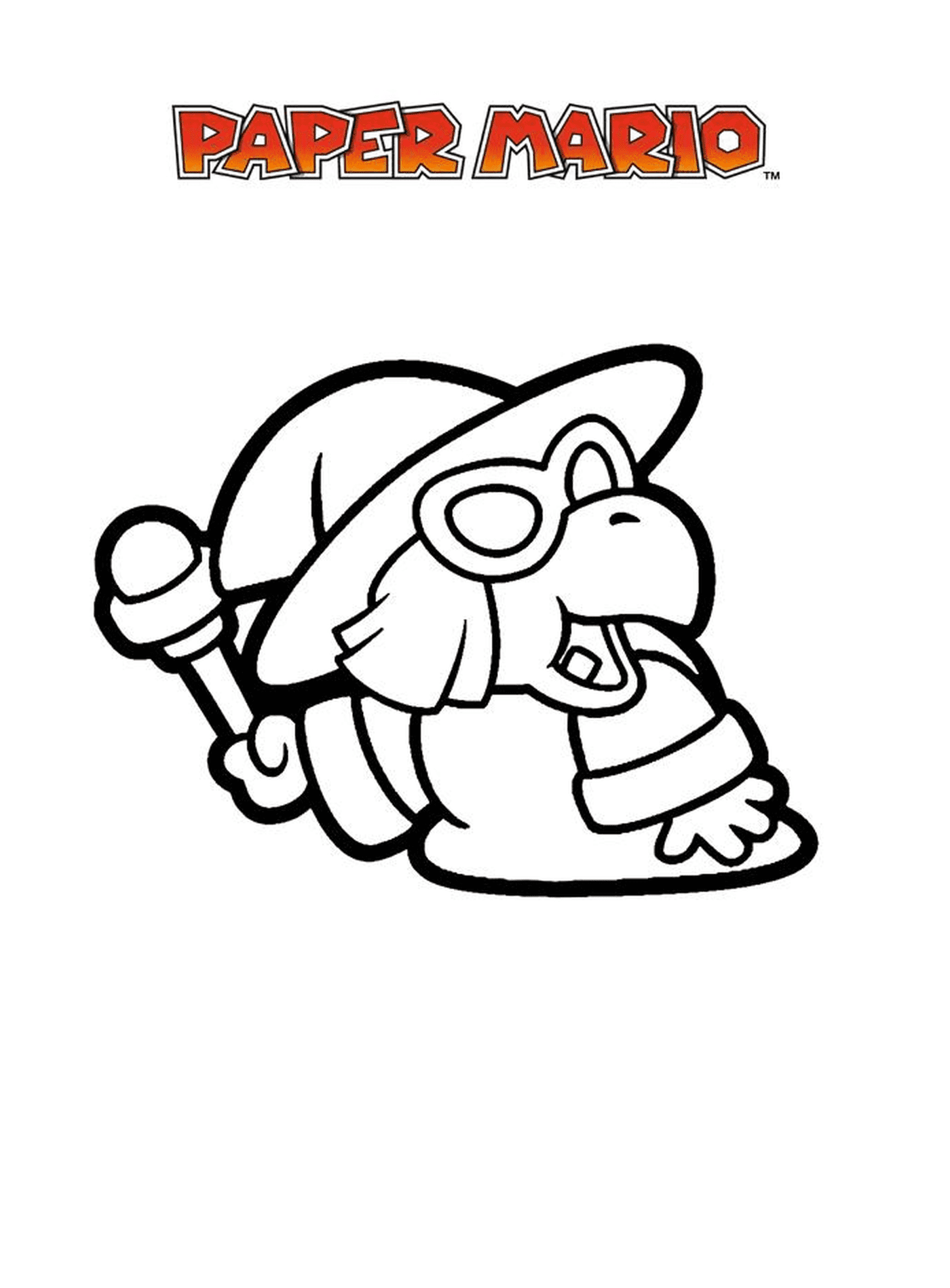   Mario Paper Millenaire 5, un animal portant un chapeau 