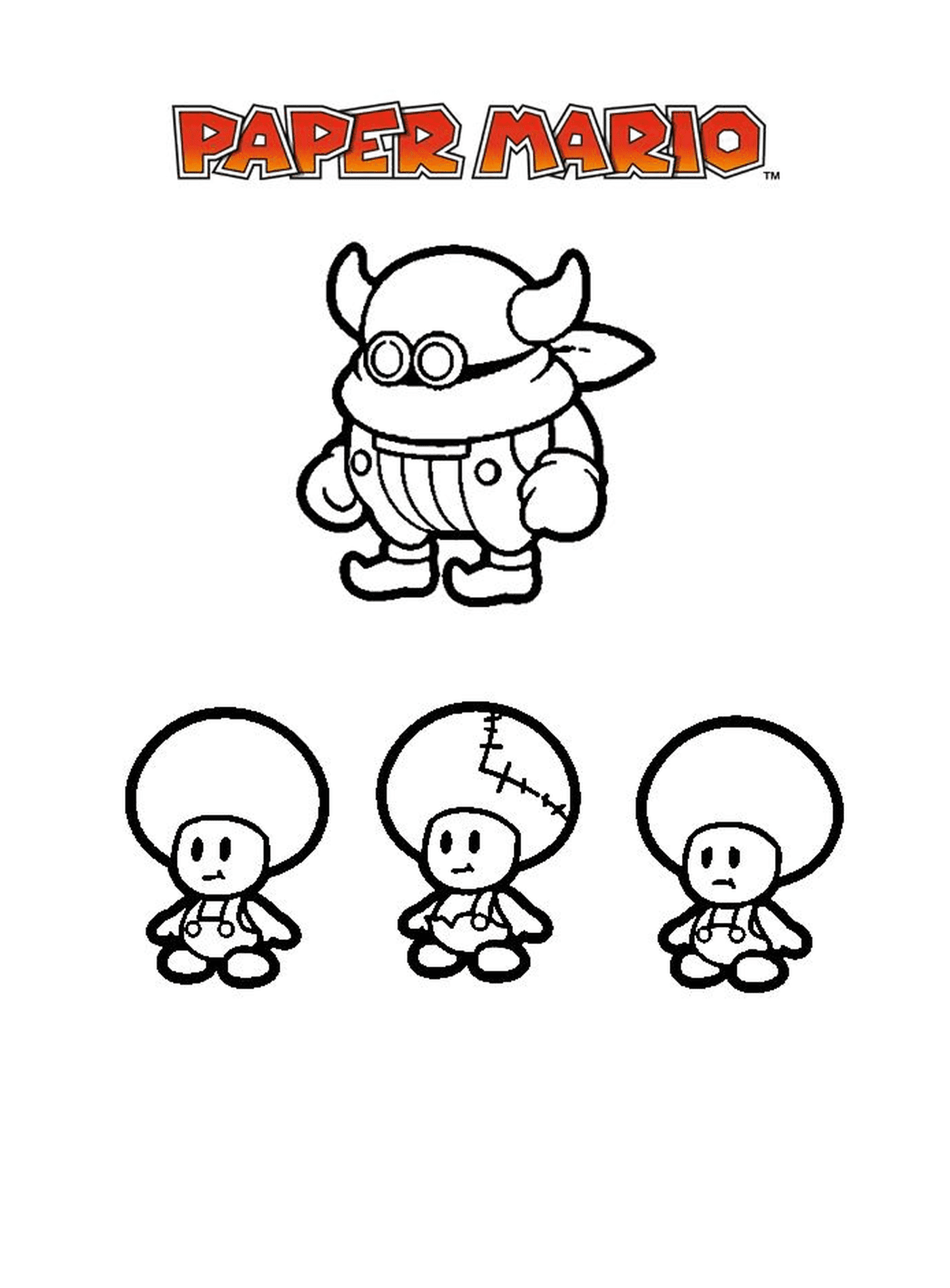  Mario Paper Millenaire 10, un personnage de dessin animé avec trois étapes de développement différentes 