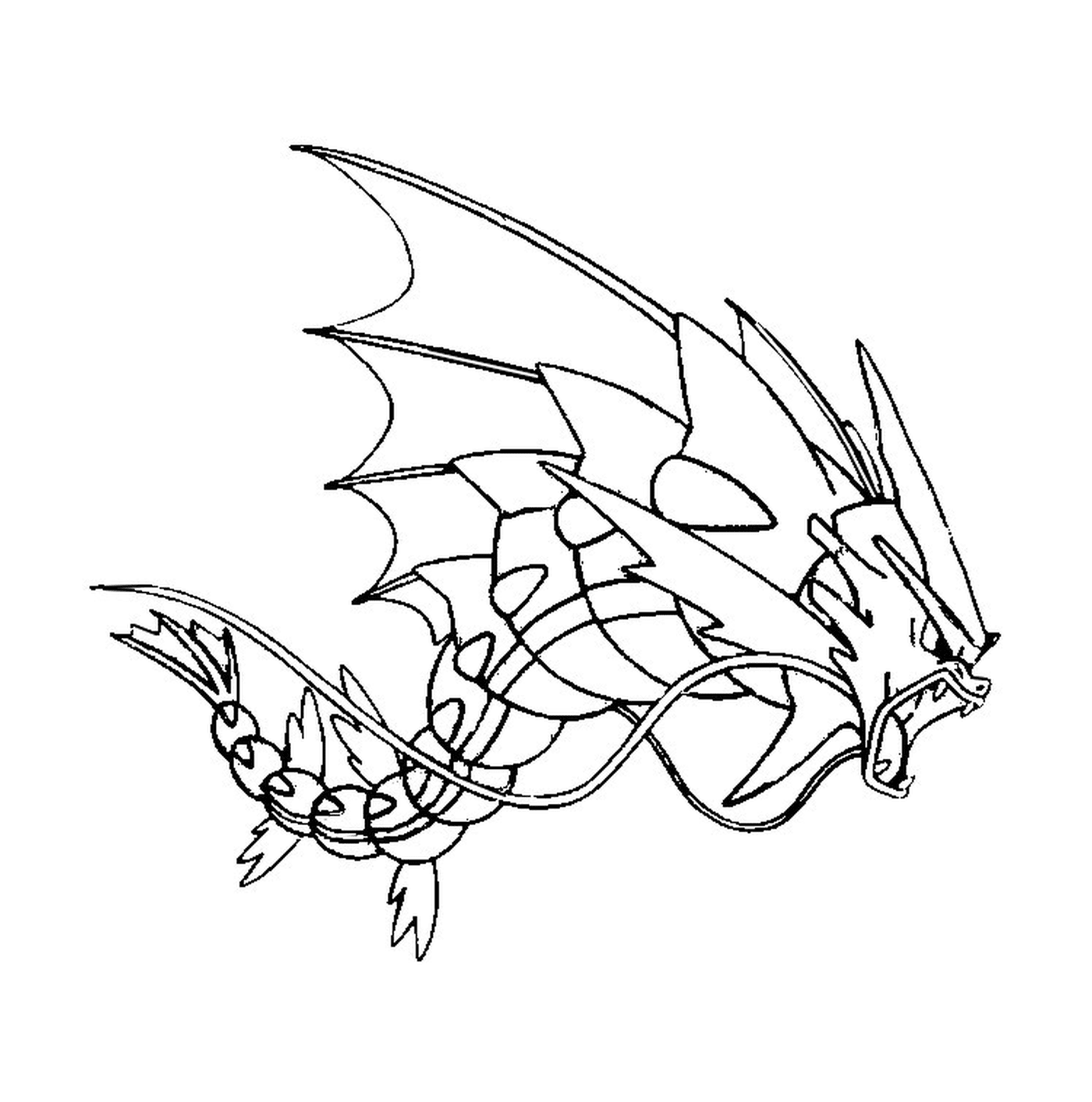   Léviator, un dragon au style de dessin linéaire 