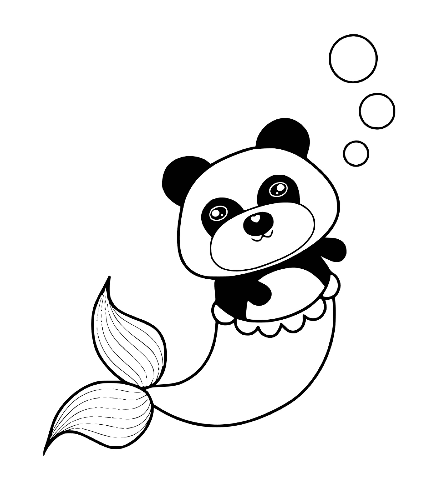   Panda assis sur une sirene 