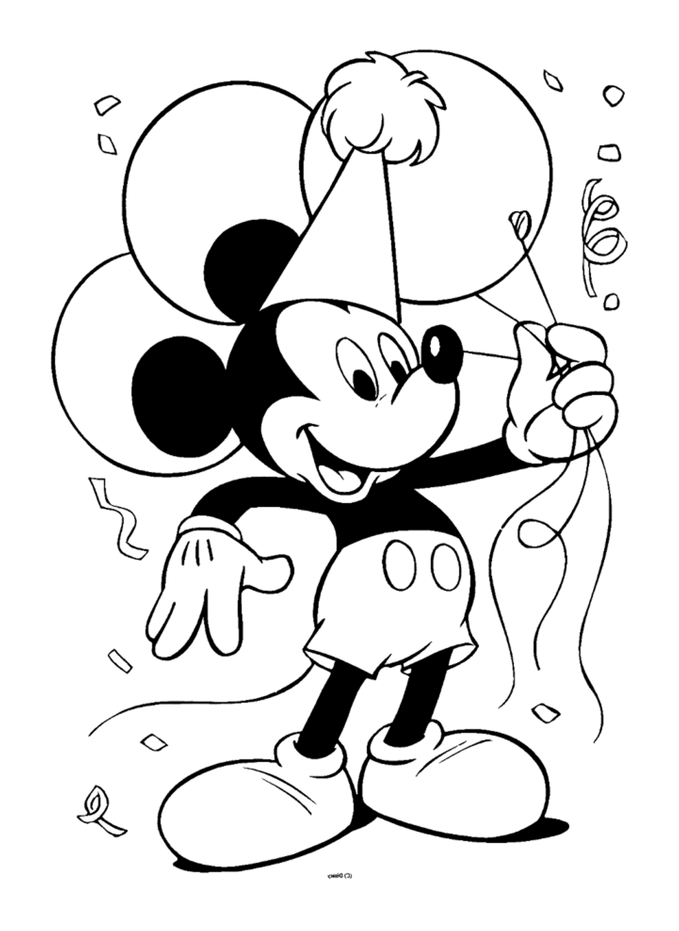   C'est l'anniversaire de Mickey : avec des ballons 