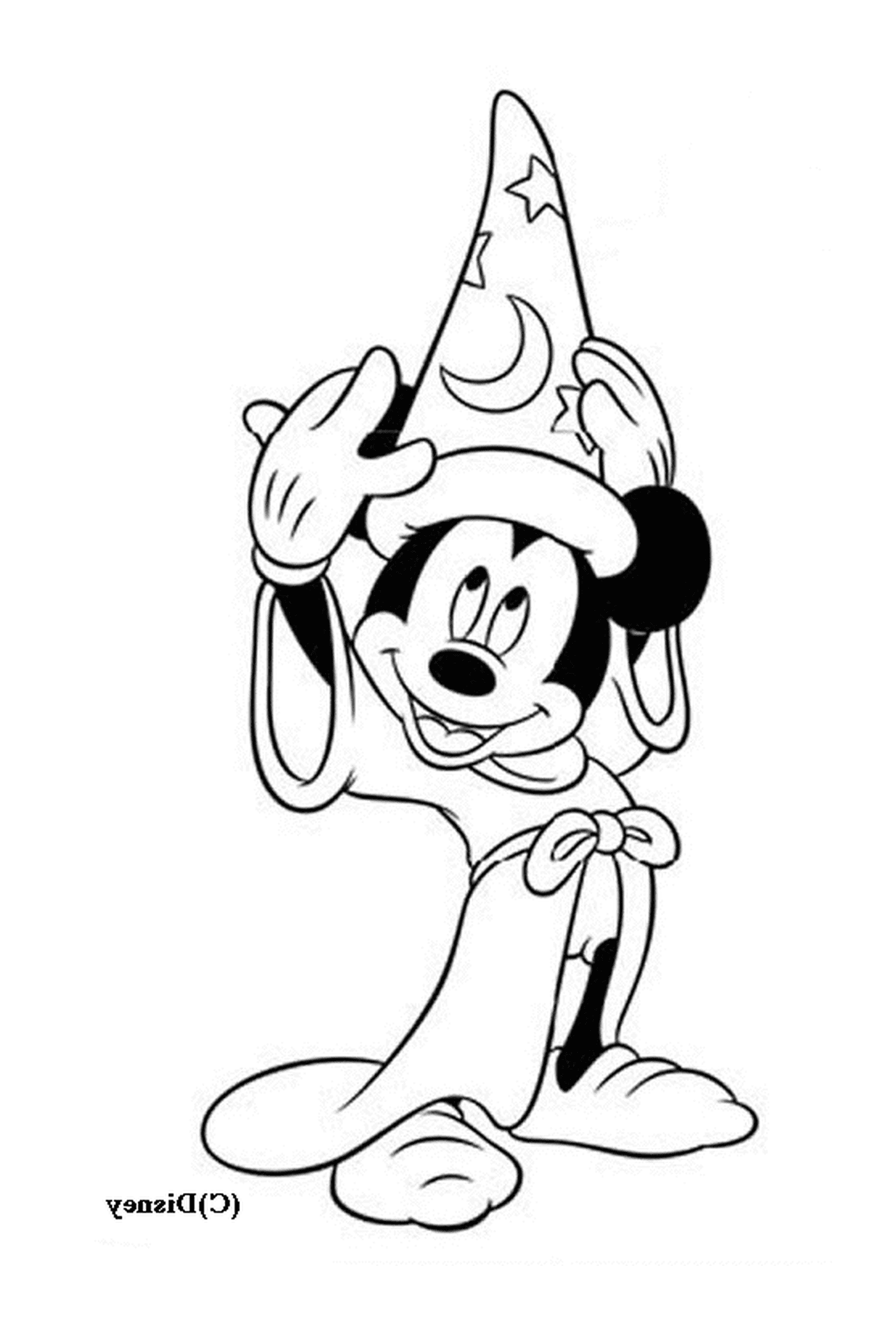   Mickey, c'est magique : tenant un chapeau dans sa main 