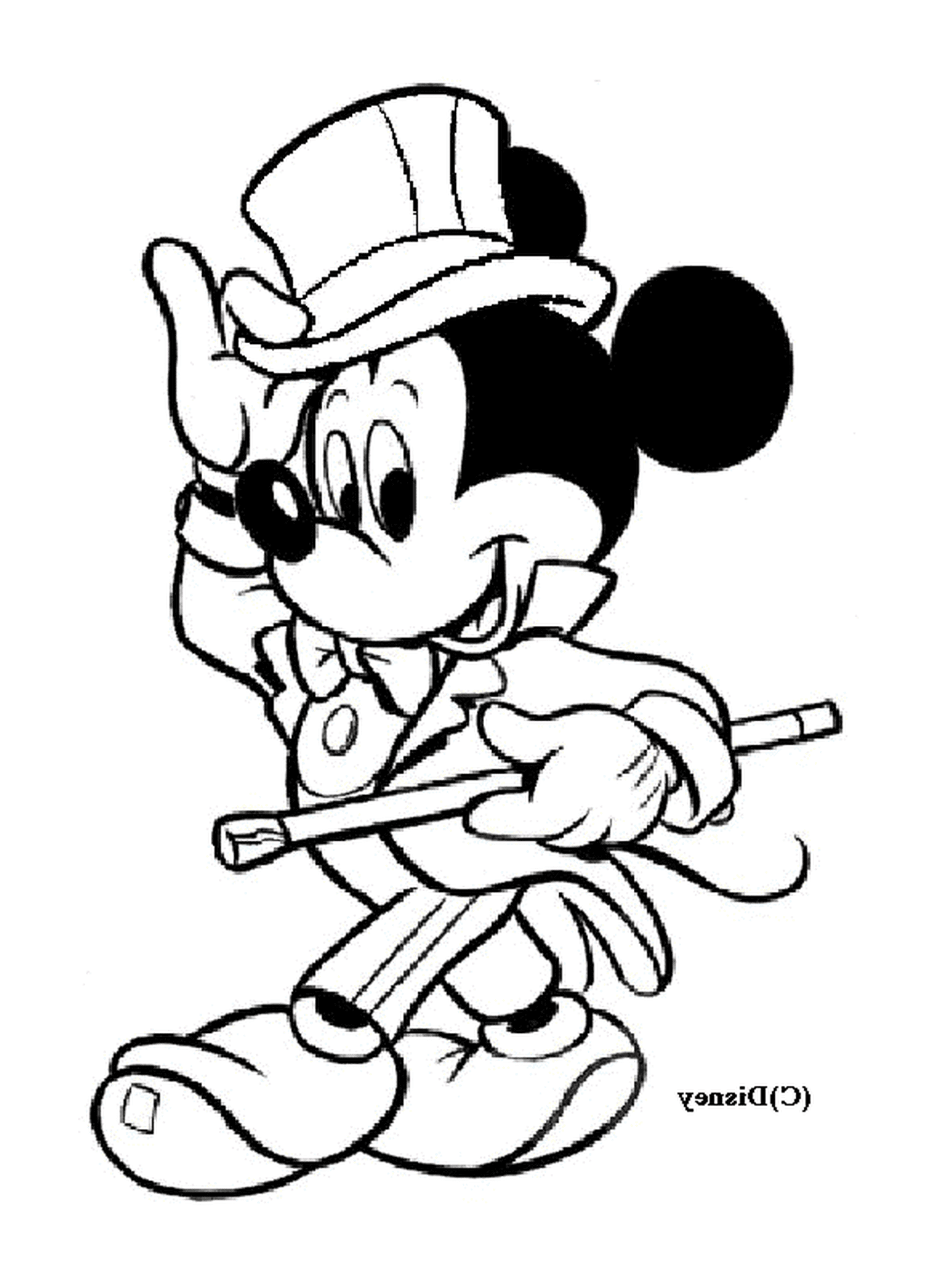   Dessin de Mickey en costume : Mickey Mouse 