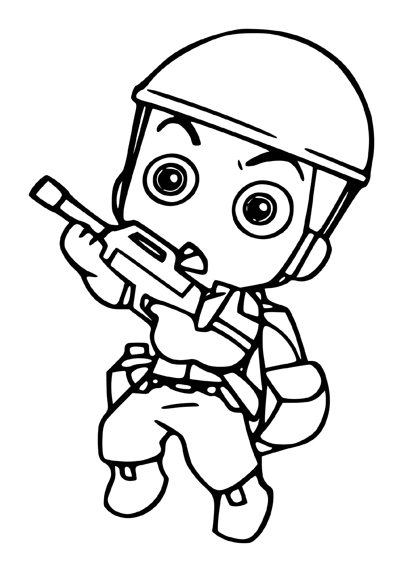   Mini soldat militaire avec arme : un homme tenant un tournevis 