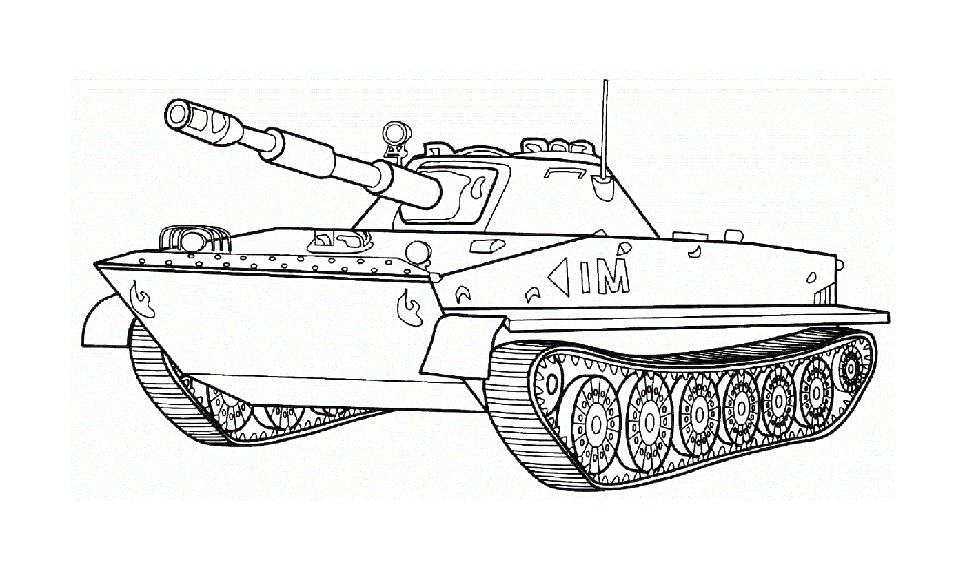   Tank Forces Armées, transport militaire : un tank militaire est montré en dessin 