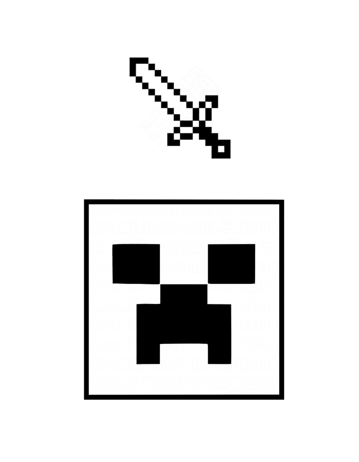   Creeper avec une épée Minecraft 