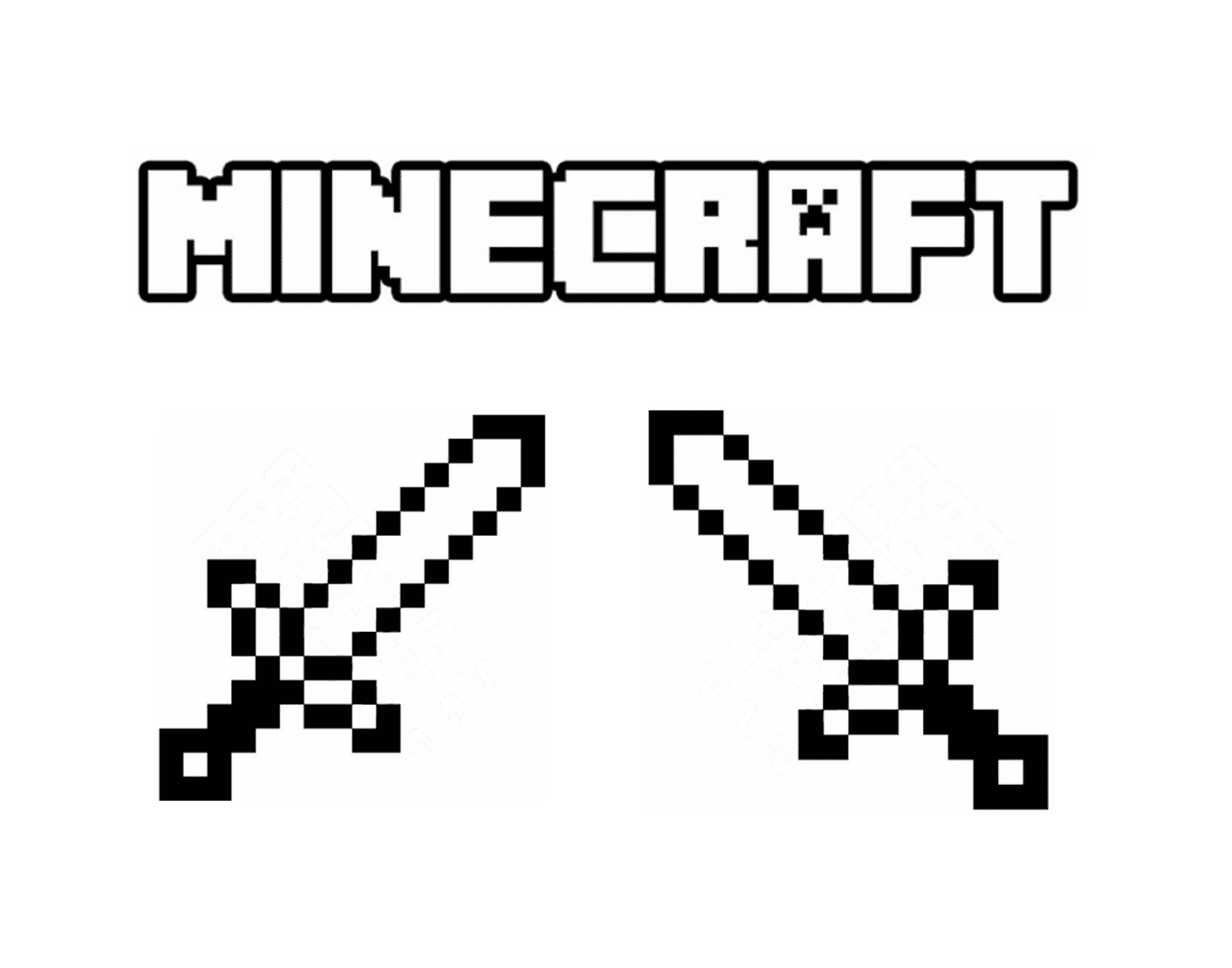   Deux épées croisées de Minecraft 