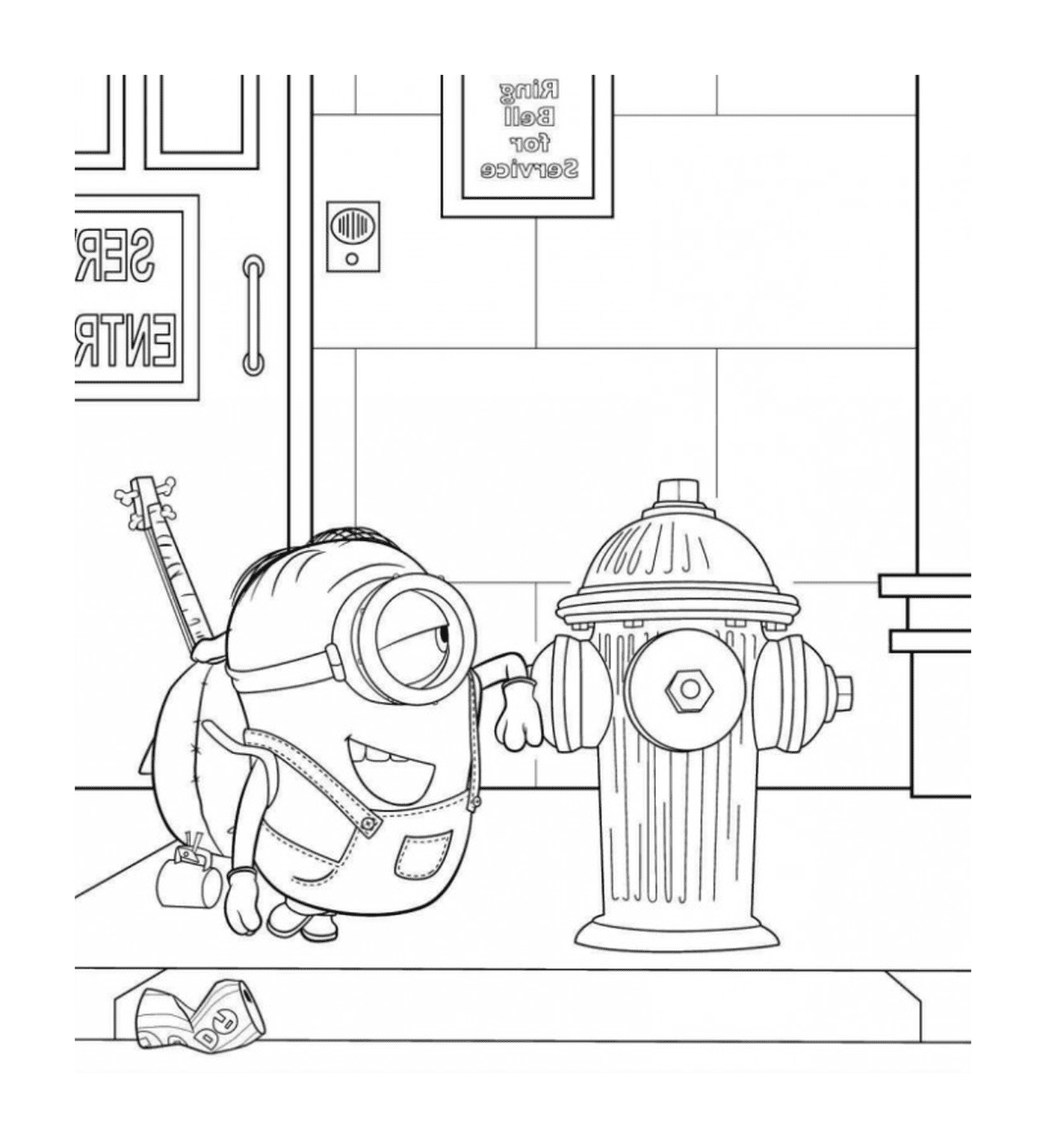   Minion séducteur, hydrant et chambre 