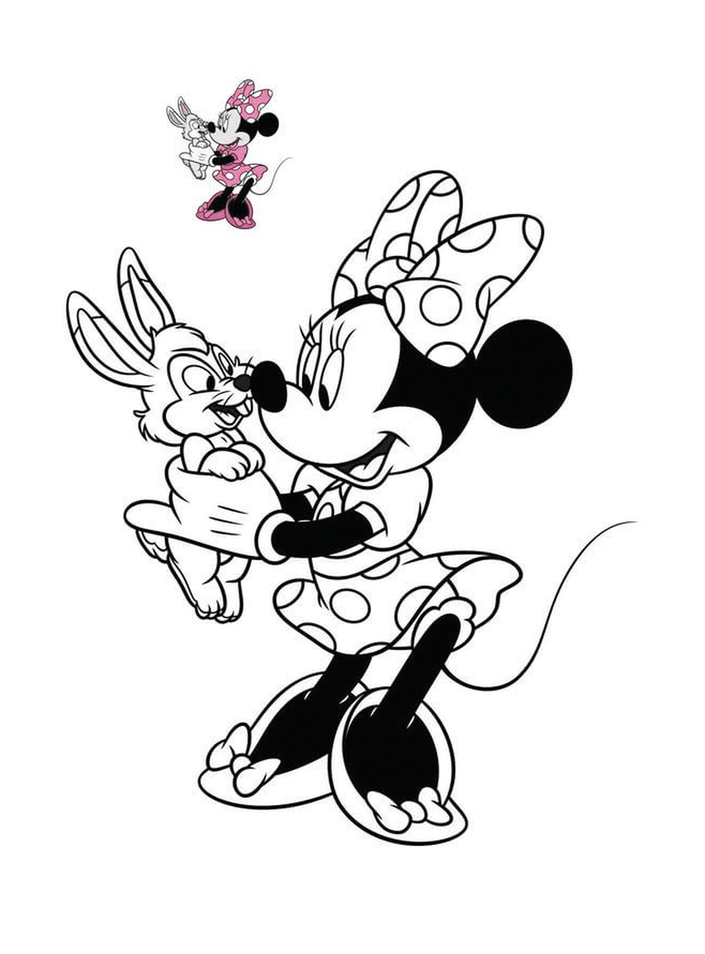   Minnie Mouse avec un lapin Disney 
