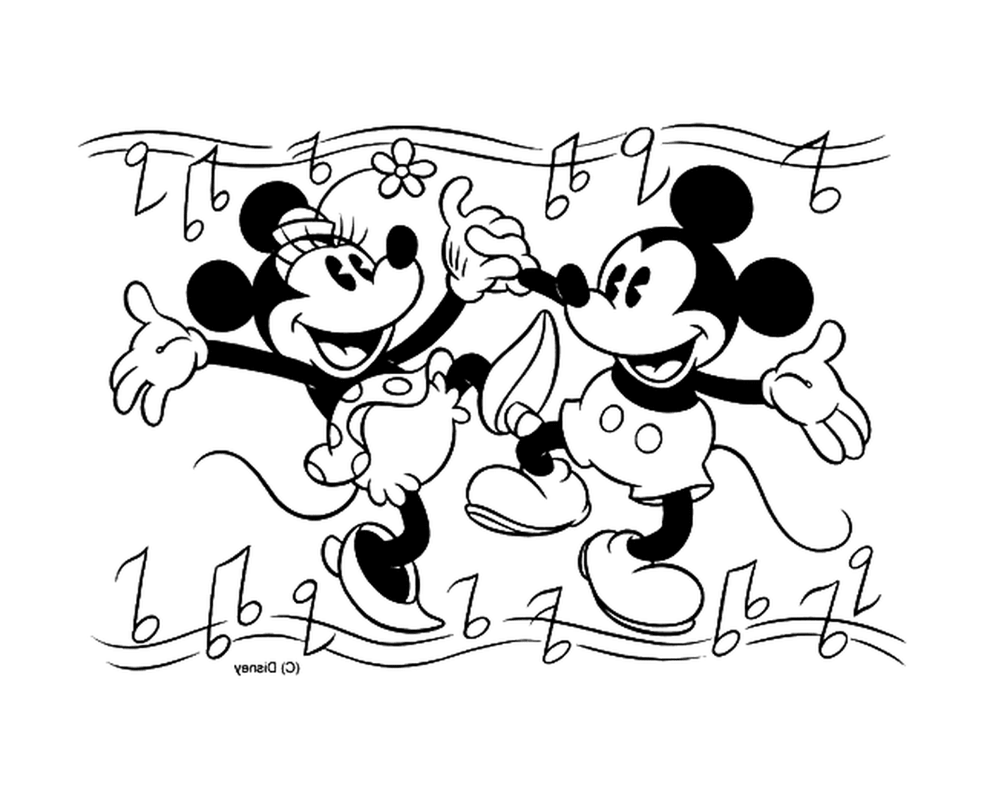   Mickey et Minnie dansent 