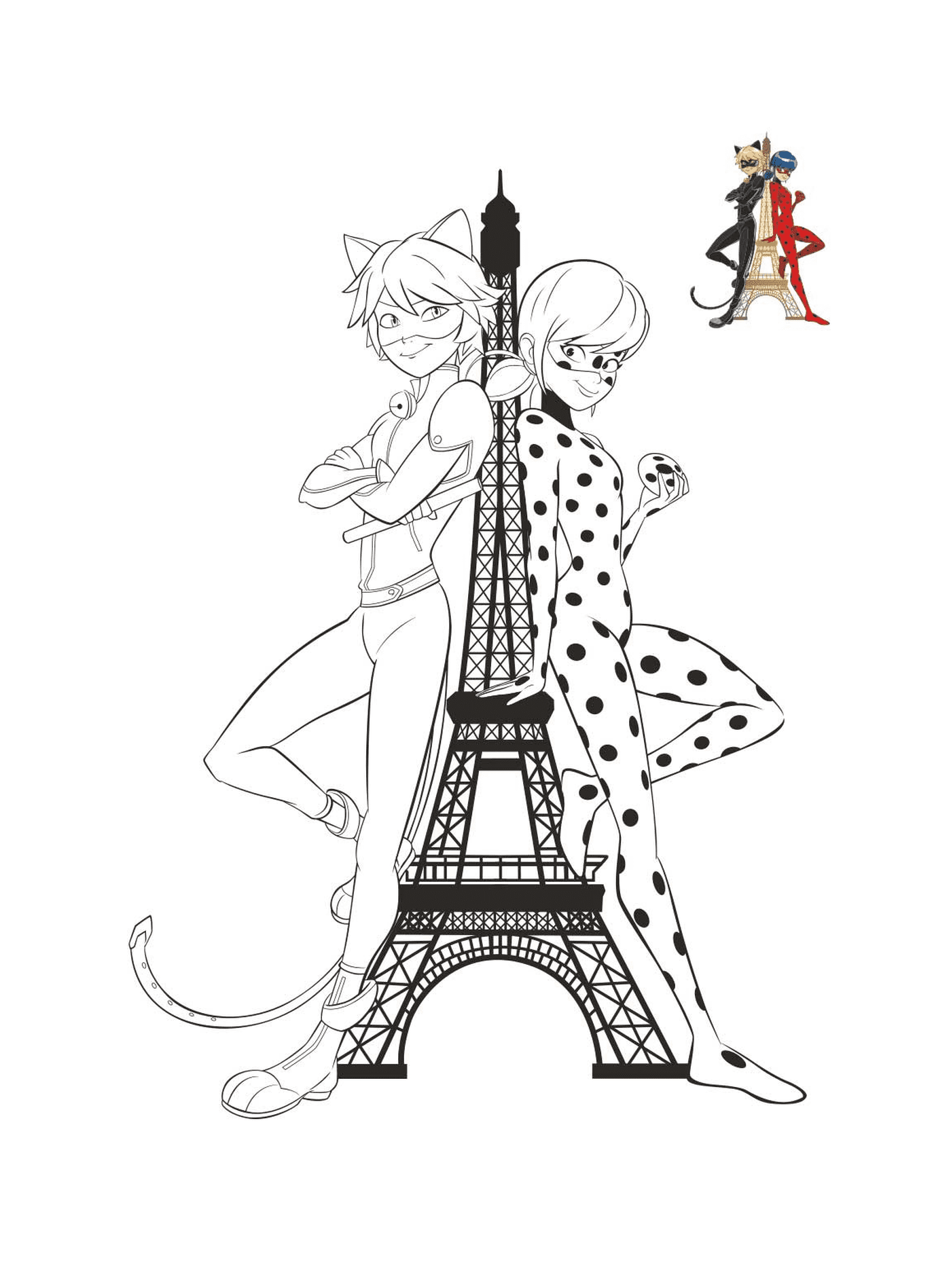   Ladybug et Chat Noir à la Tour Eiffel 