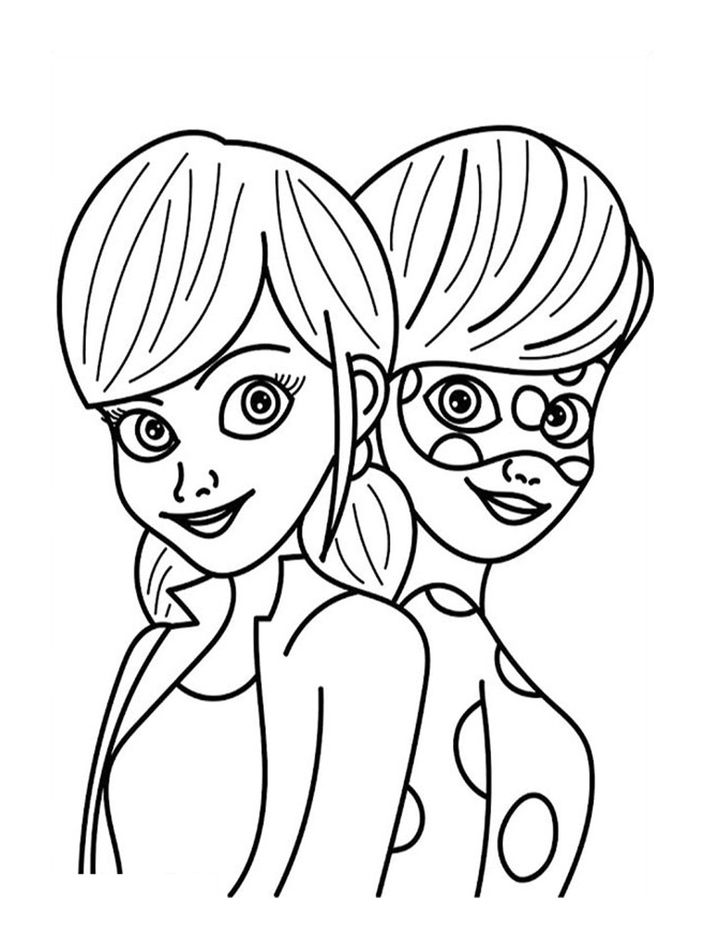   Portrait stylisé de Ladybug et Marinette 