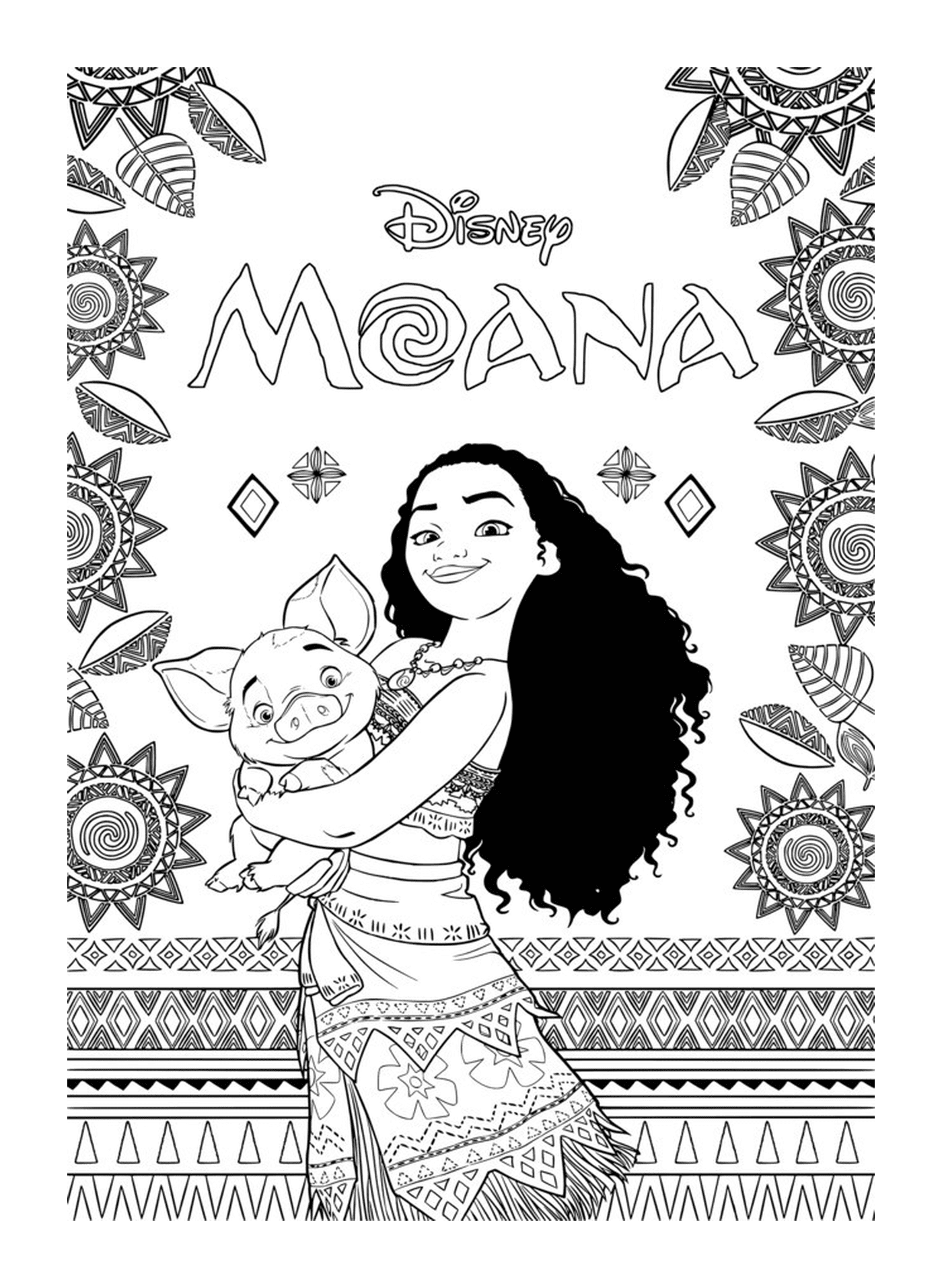   Moana, femme et son porcelet 