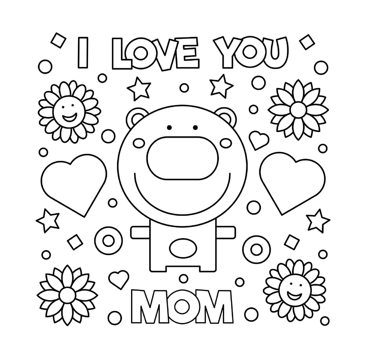   Un ours avec les mots je t'aime maman 