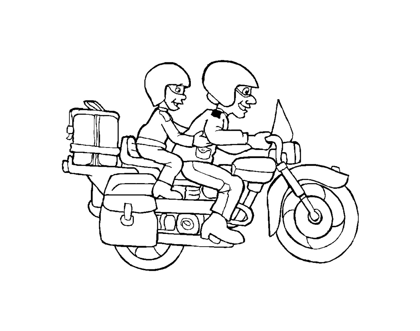   Deux personnes sur une moto 