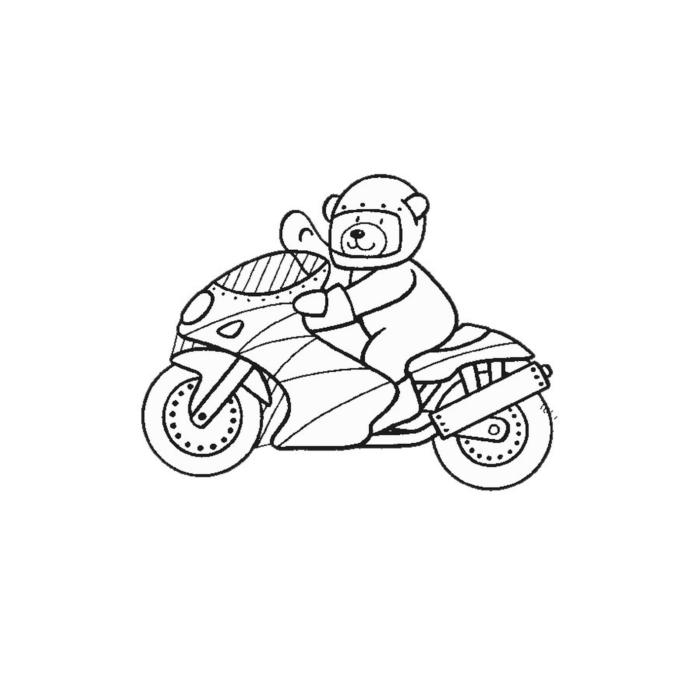  Ours en peluche sur une moto 