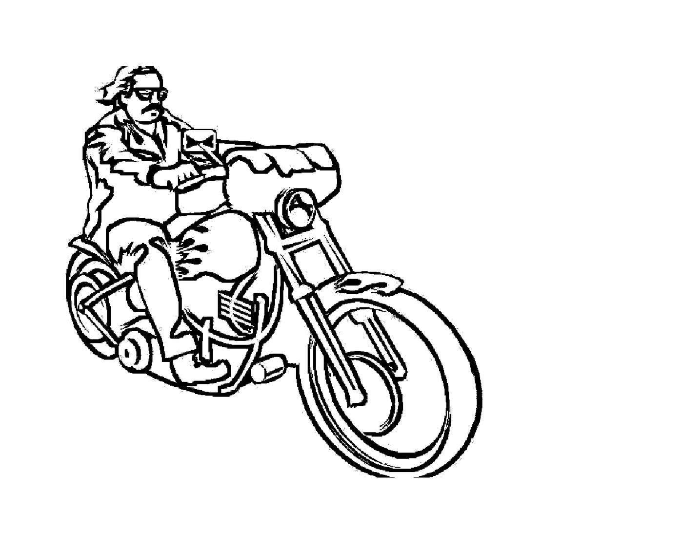   Femme assise sur une moto 