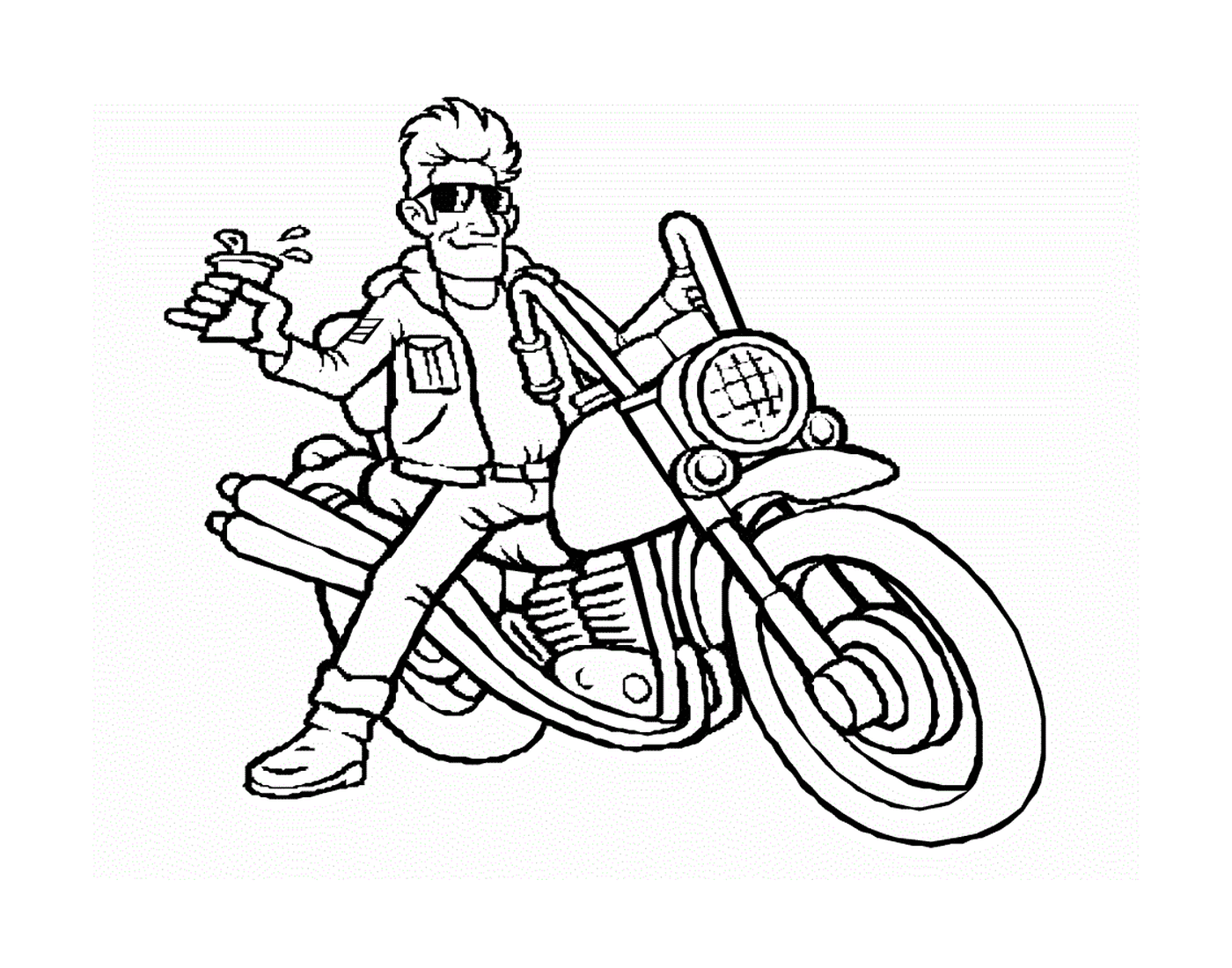   homme assis sur motocyclette 