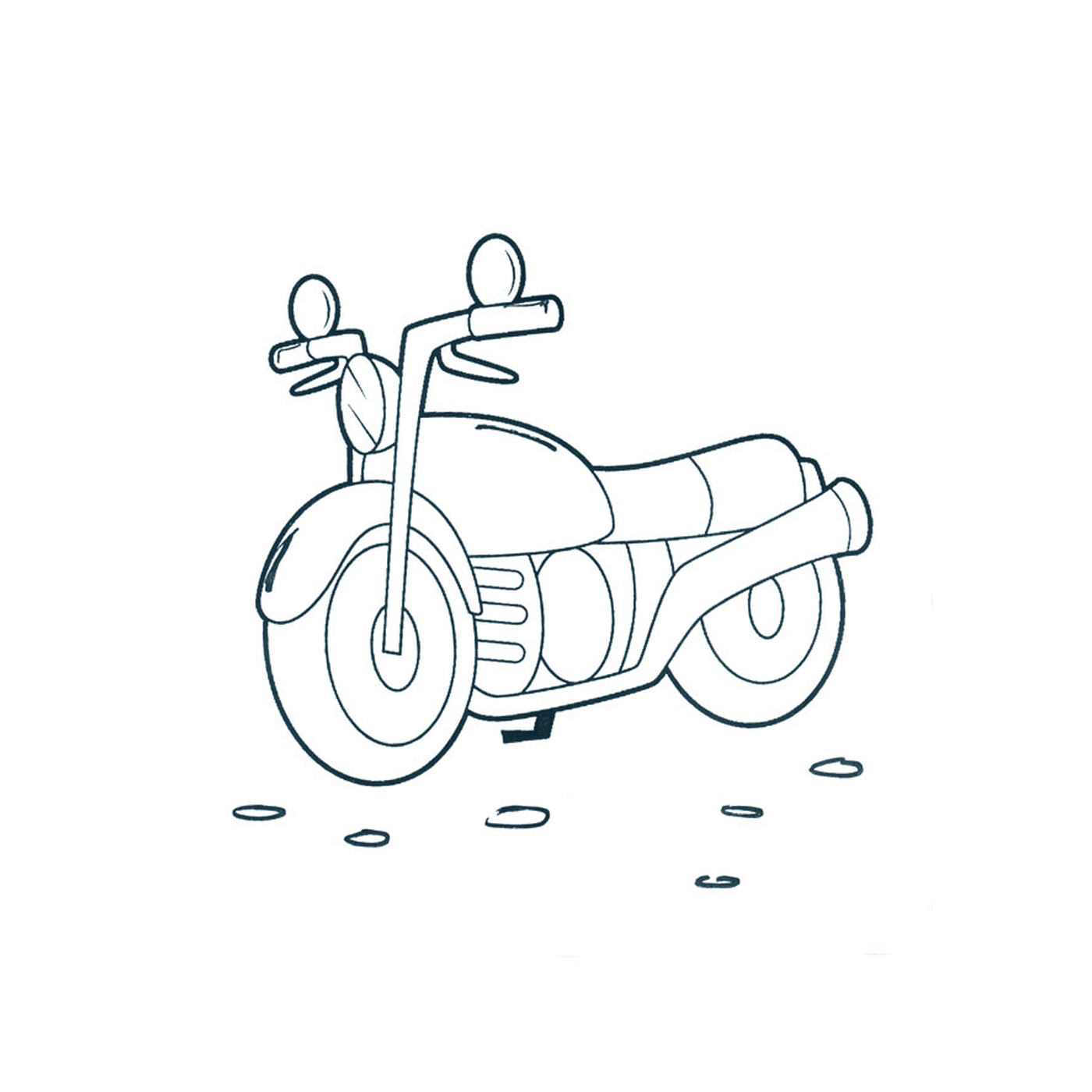  motocyclette posée au sol 