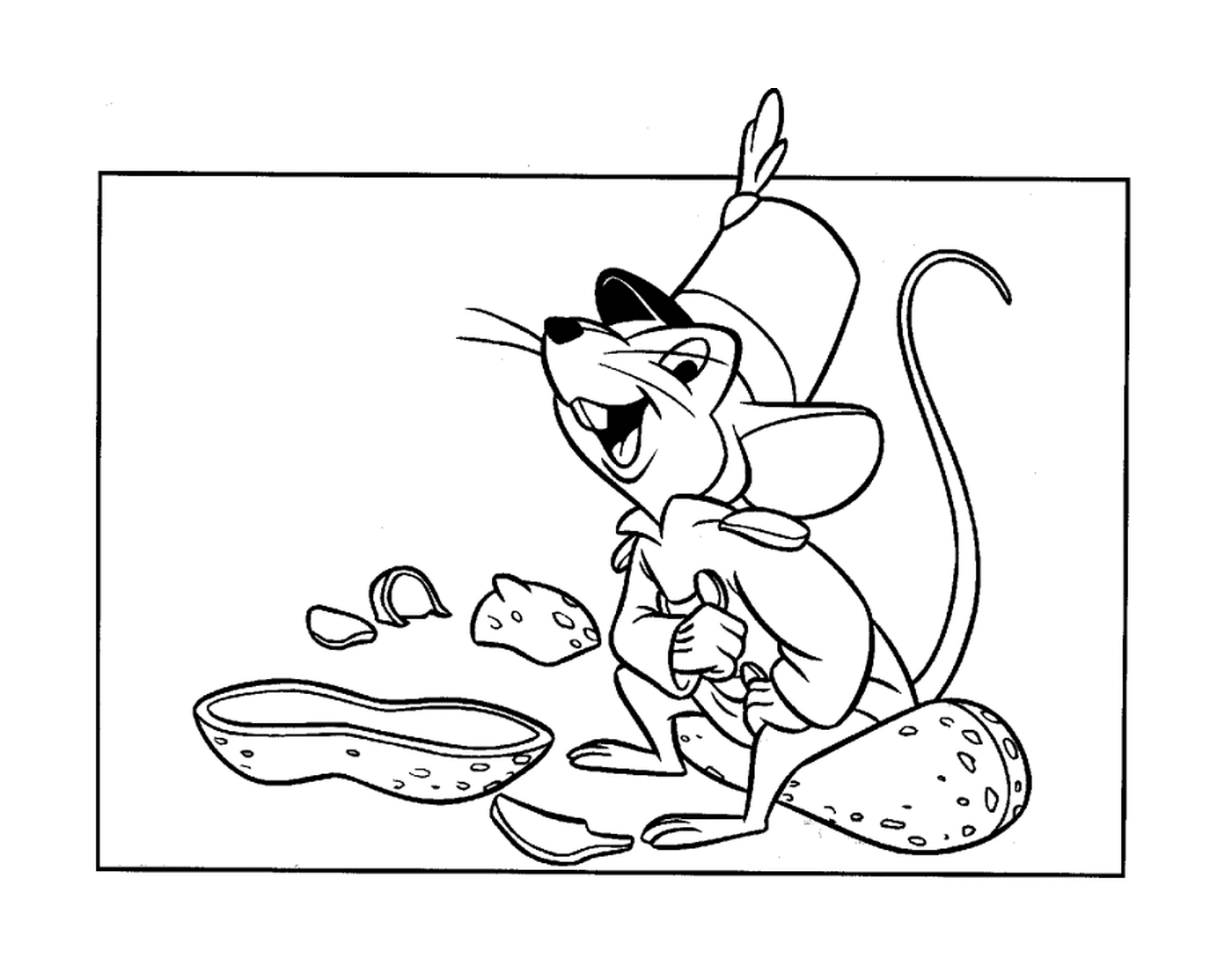   Une souris portant des noisettes 