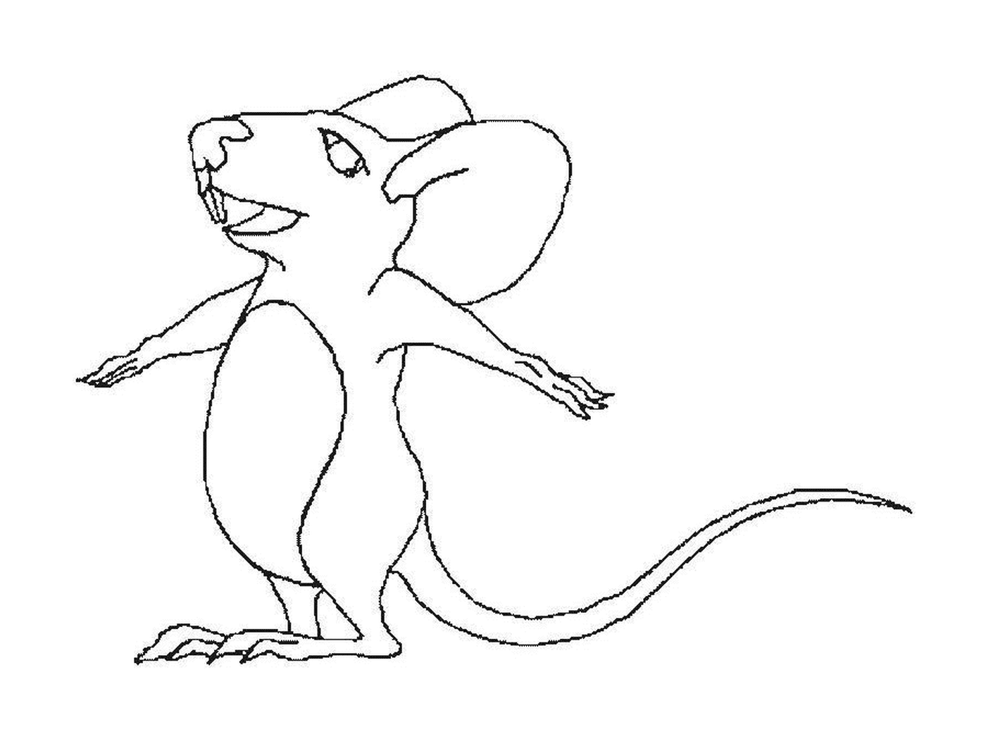   Une souris avec les bras tendus 
