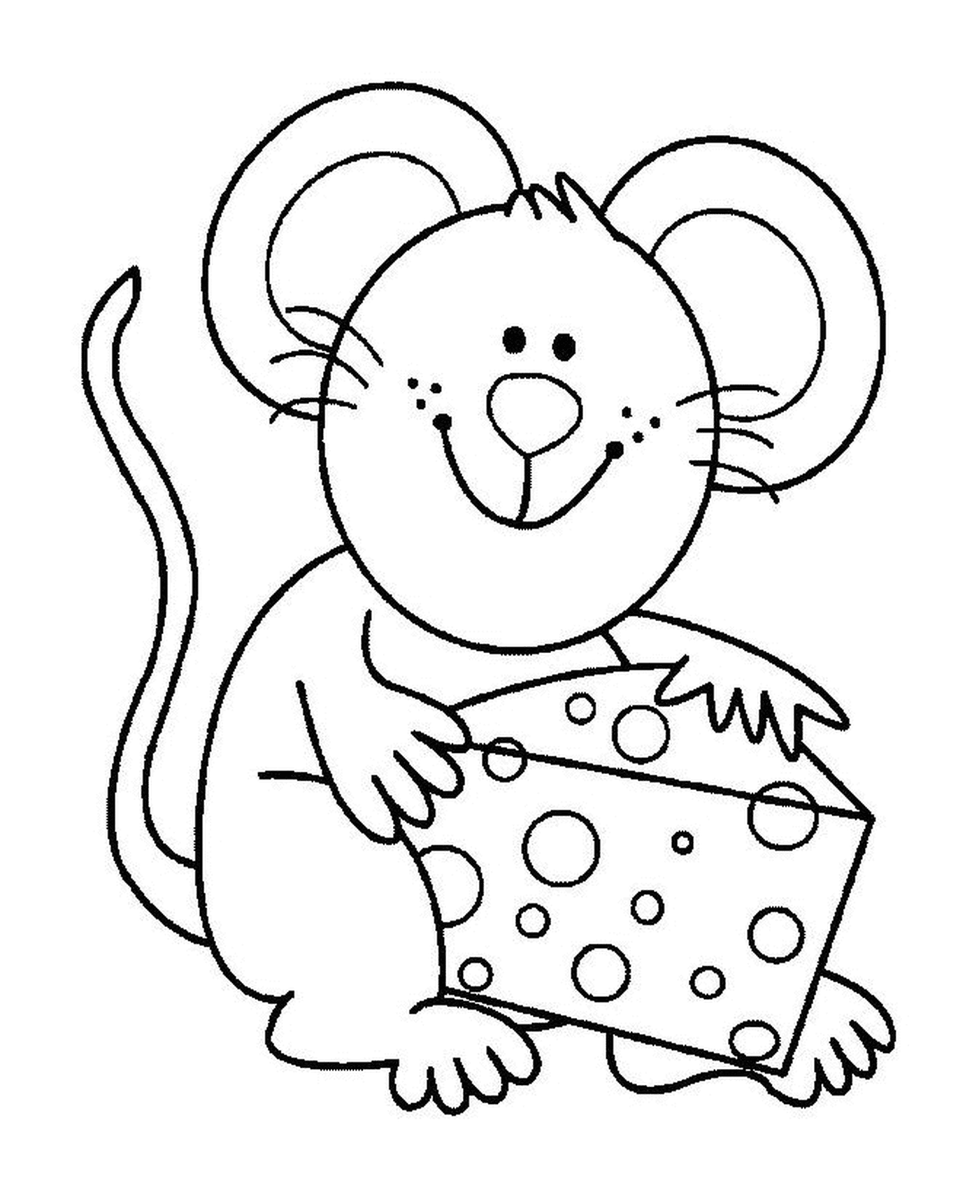   Une souris avec du bon fromage 