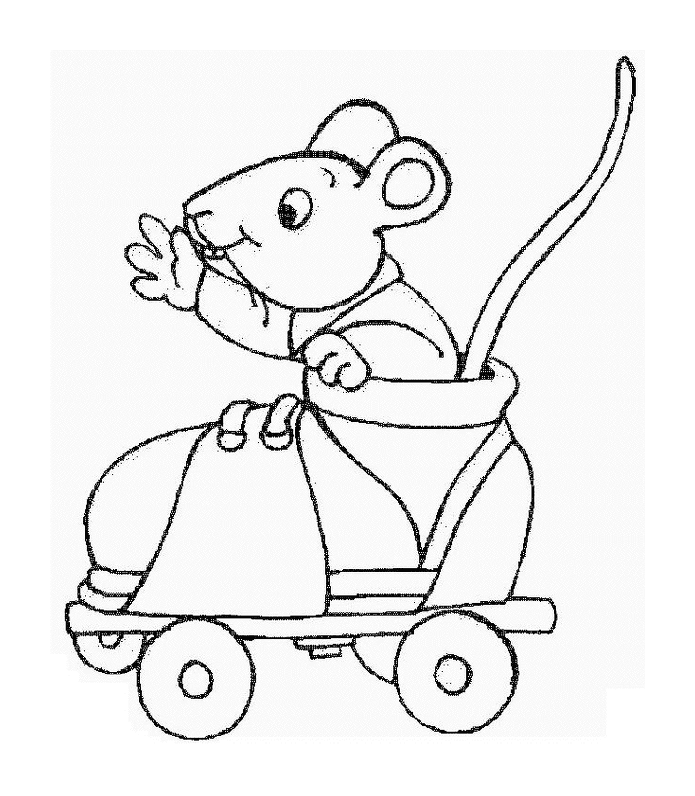   Une souris dans une chaussure de roller 