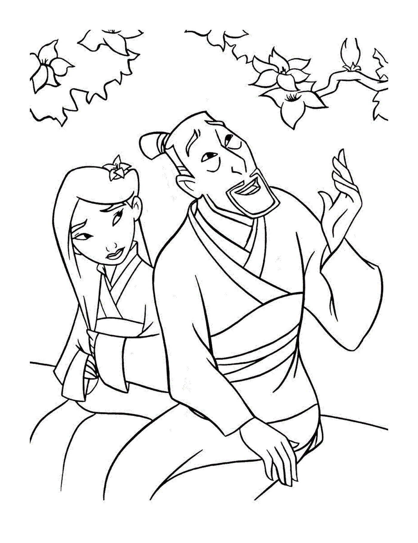   Princesse Mulan et son père 