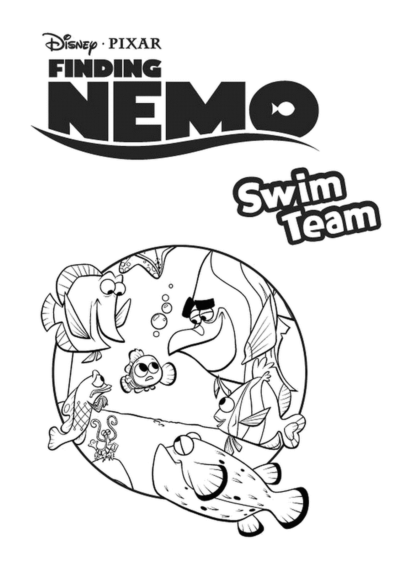   L'équipe de natation de Trouver Nemo 