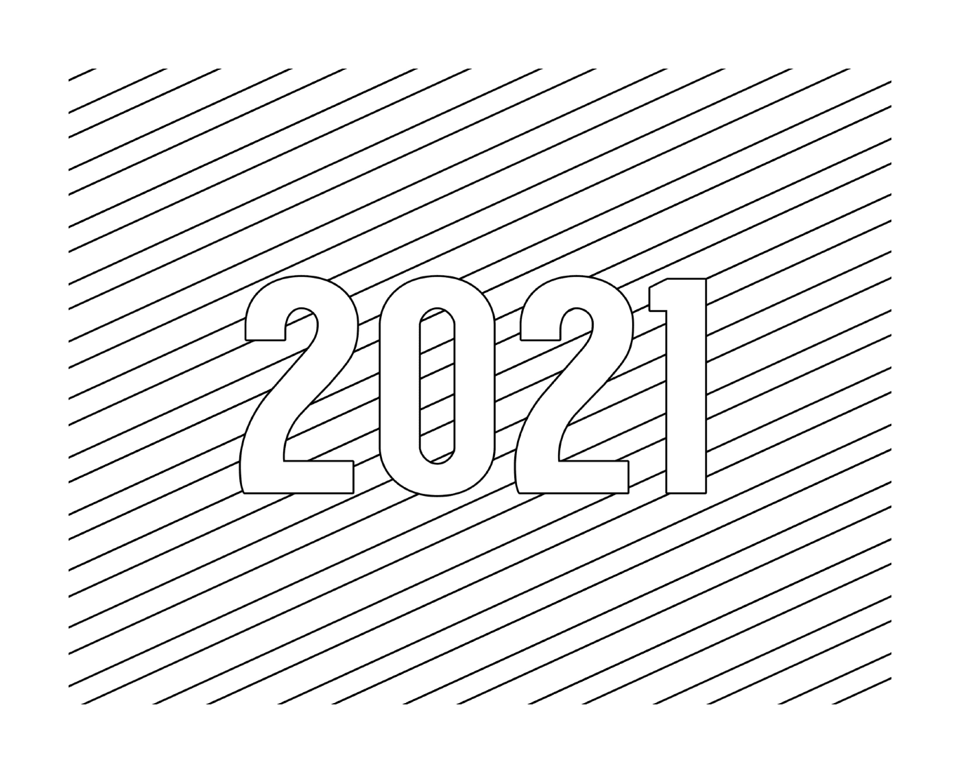   Nouvel an 2021, représenté par les chiffres 2 0 2 1 